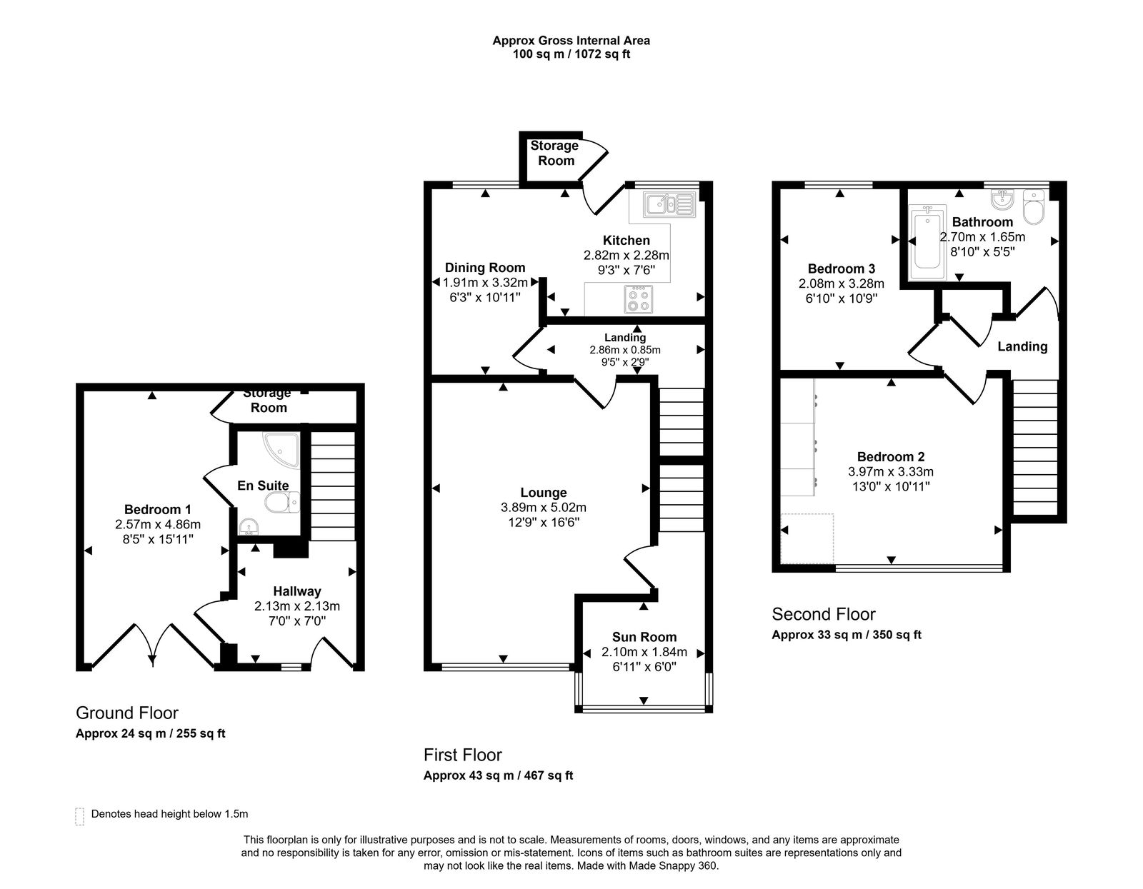 3 bed semi-detached house for sale in Ormeside, Penrhynside - Property floorplan