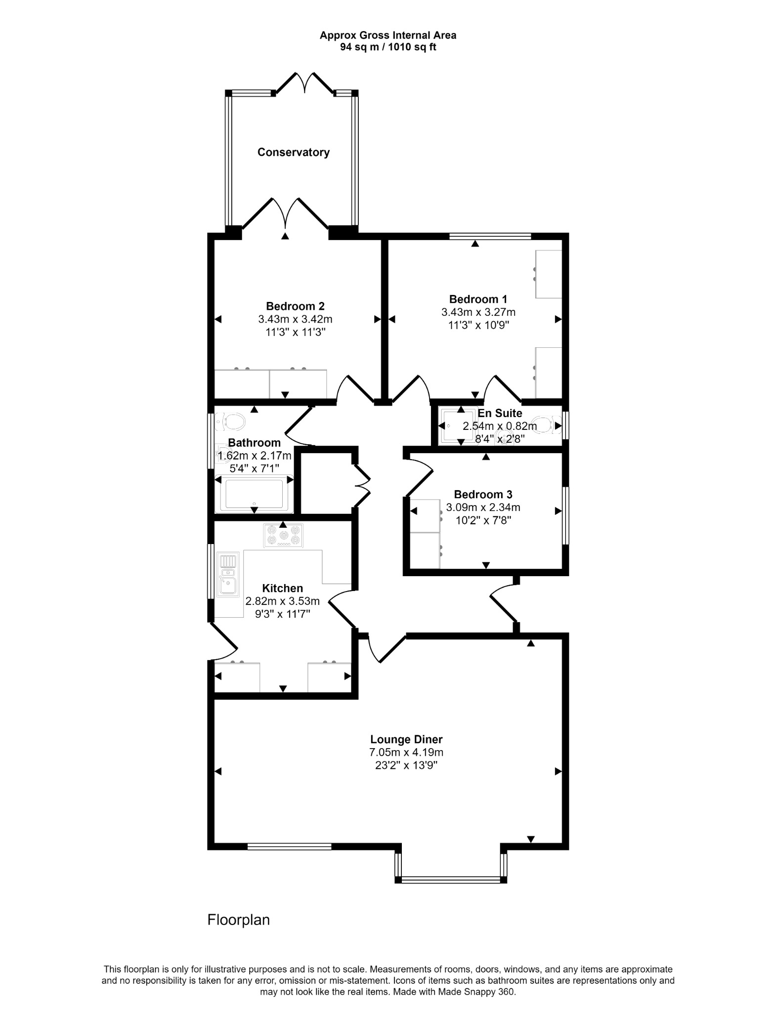 3 bed detached bungalow for sale in Trem-Y-Castell - Property floorplan