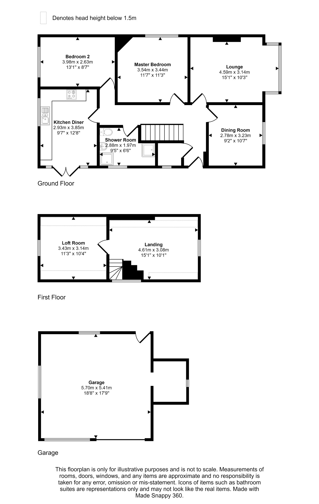 3 bed detached bungalow for sale in St Asaph Road, Rhyl - Property floorplan