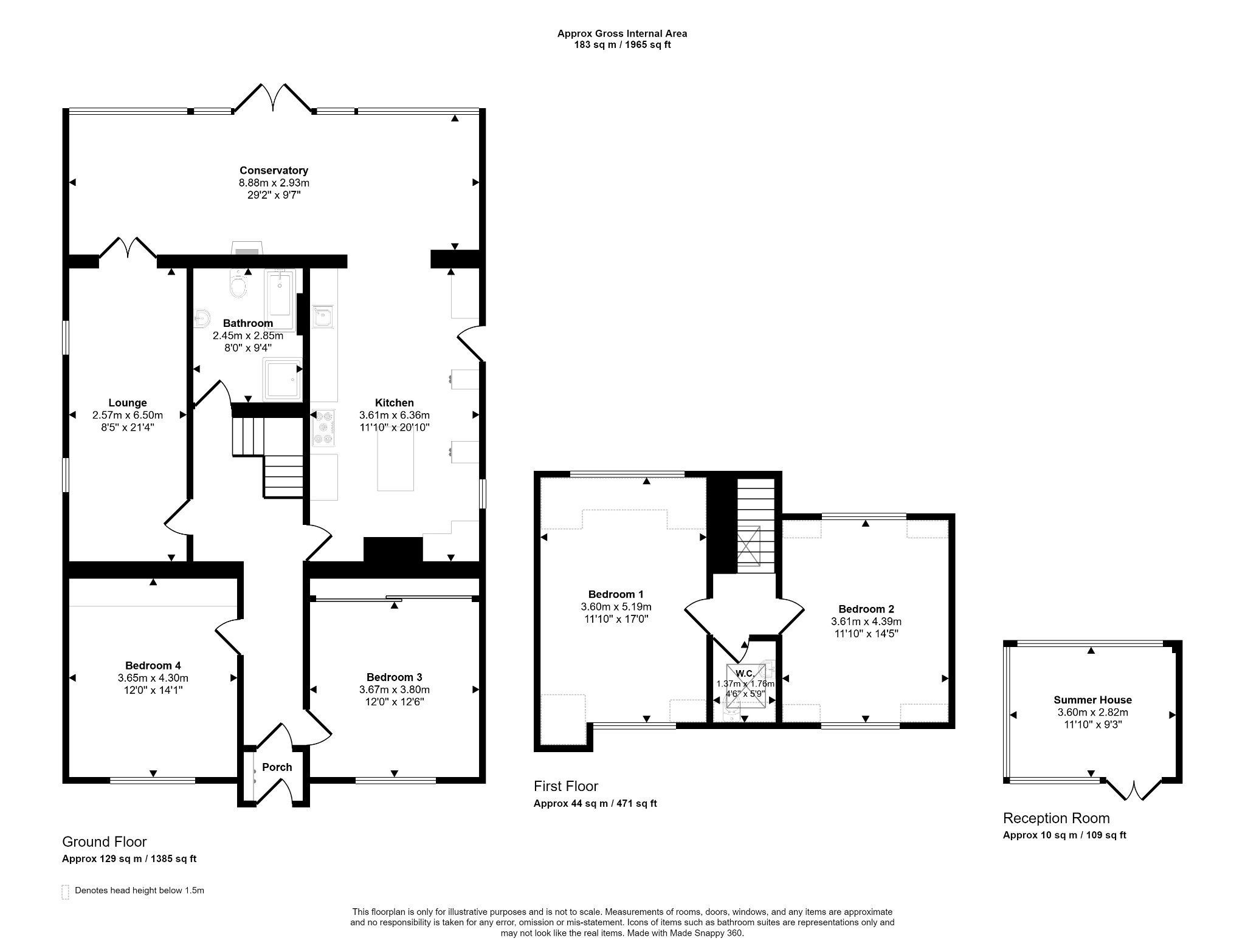 4 bed bungalow for sale in Princes Avenue, Prestatyn - Property floorplan