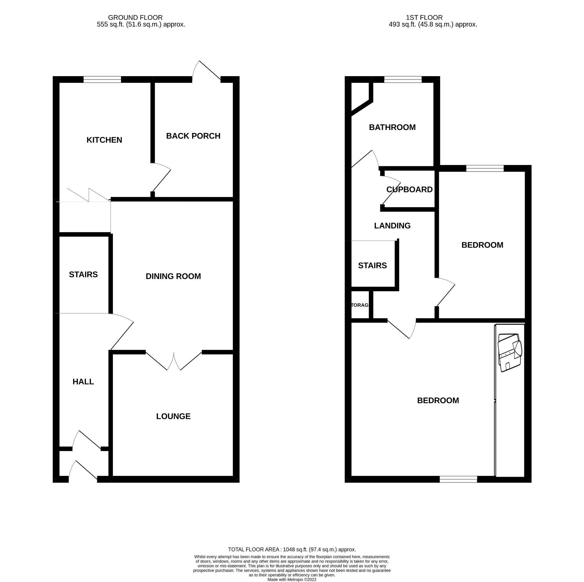 2 bed semi-detached house for sale in Main Road, Flintshire - Property floorplan