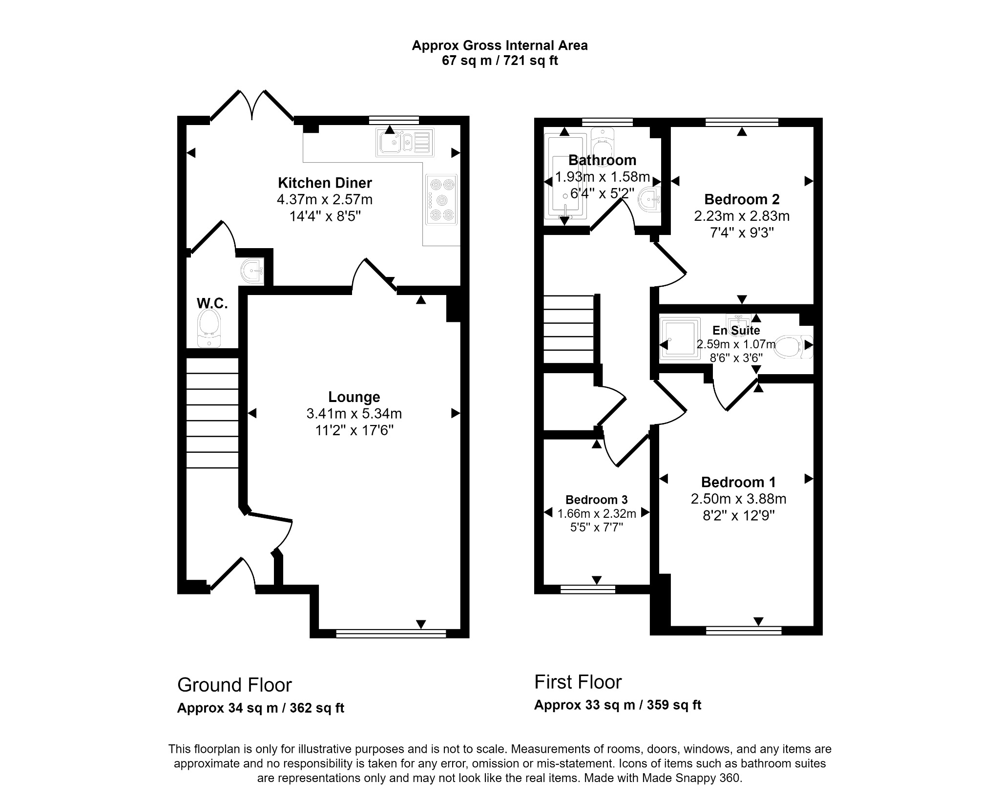 3 bed terraced house for sale in Ffordd Rowley-Conwy, Rhyl - Property floorplan