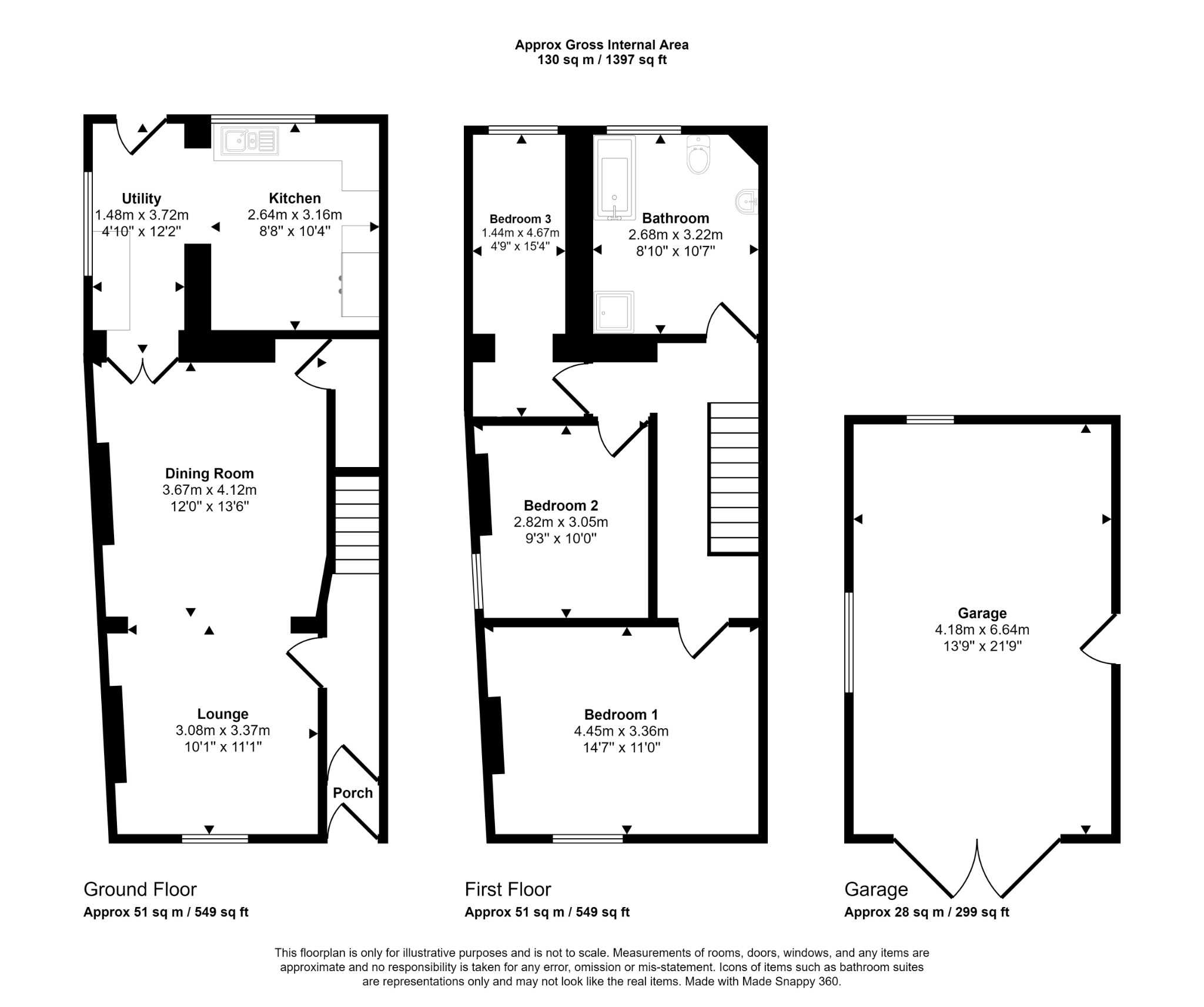 3 bed semi-detached house for sale in Main Road, Flintshire - Property floorplan