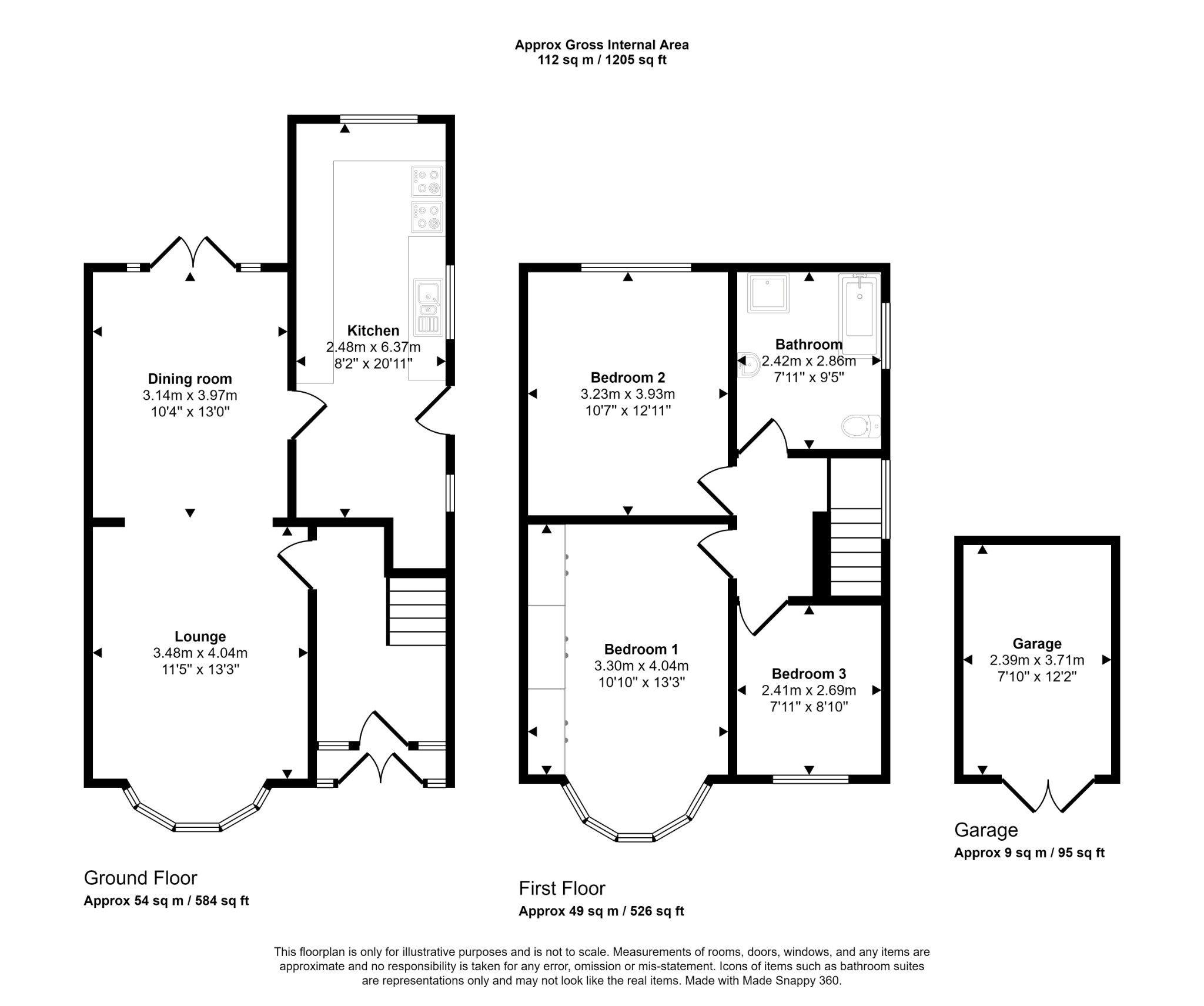 3 bed detached house for sale in Lynton Walk, Rhyl - Property floorplan