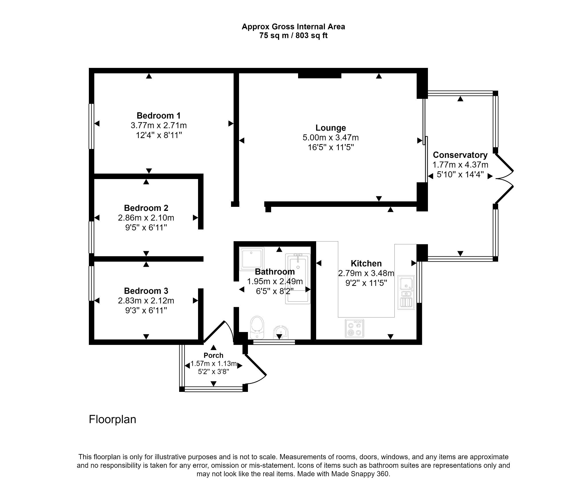 3 bed detached bungalow for sale in Llys Brenig, Rhyl - Property floorplan