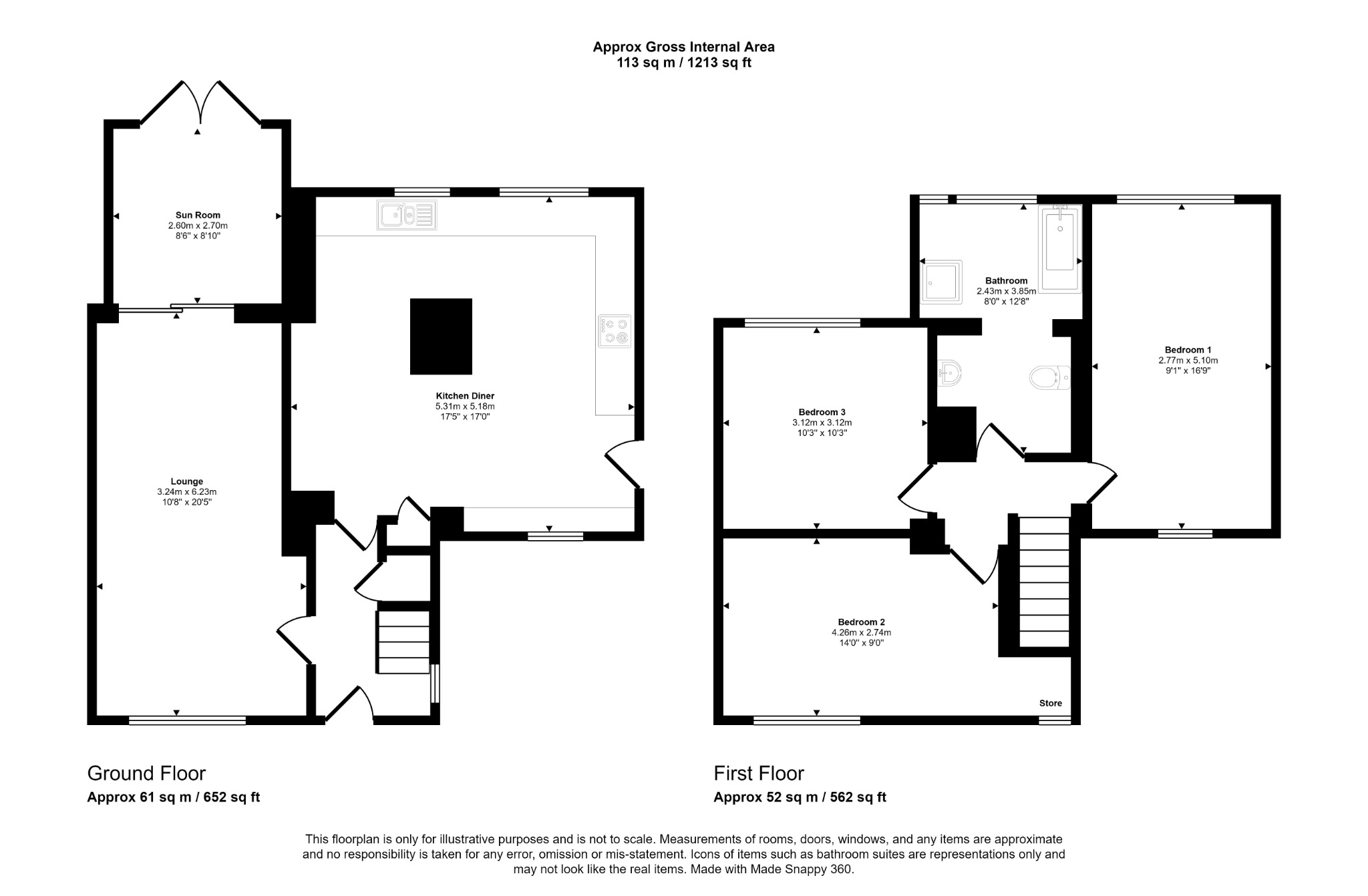 3 bed end of terrace house for sale in Ffordd-Y-Morfa, Abergele - Property floorplan