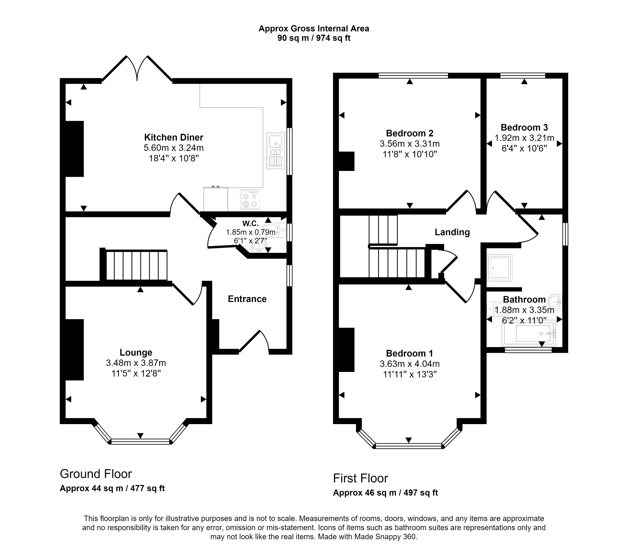 3 bed semi-detached house for sale in Brig-Y-Don, Prestatyn - Property floorplan