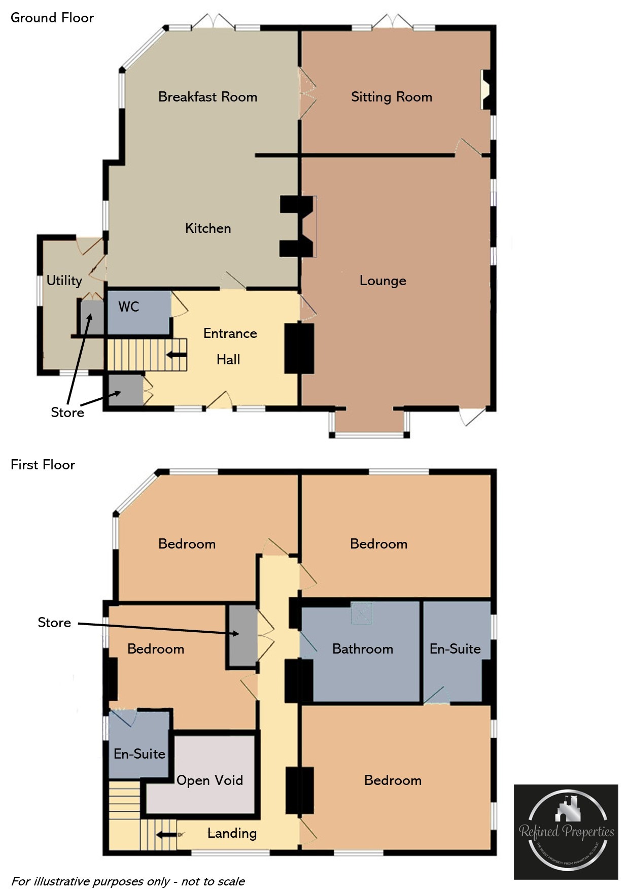 4 bed detached house for sale, Y Felinheli - Property floorplan