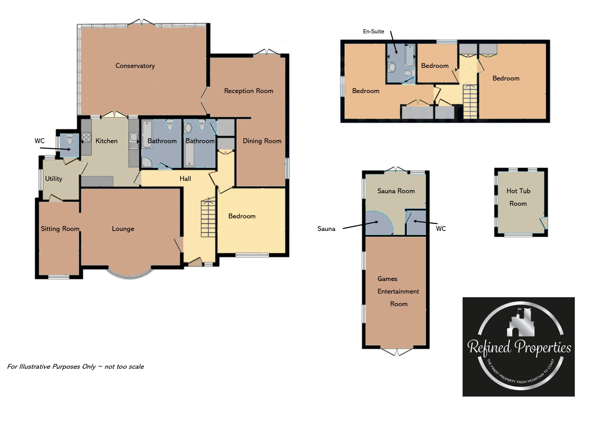 4 bed detached bungalow for sale, Porthmadog - Property floorplan