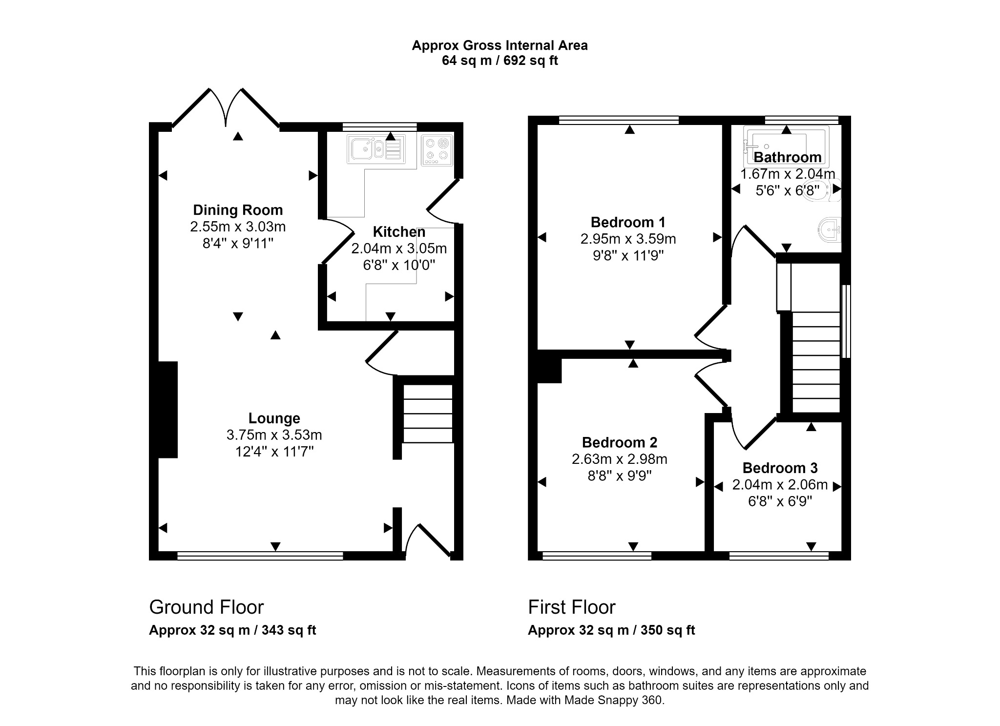 3 bed semi-detached house for sale in Foryd Road, Rhyl - Property floorplan