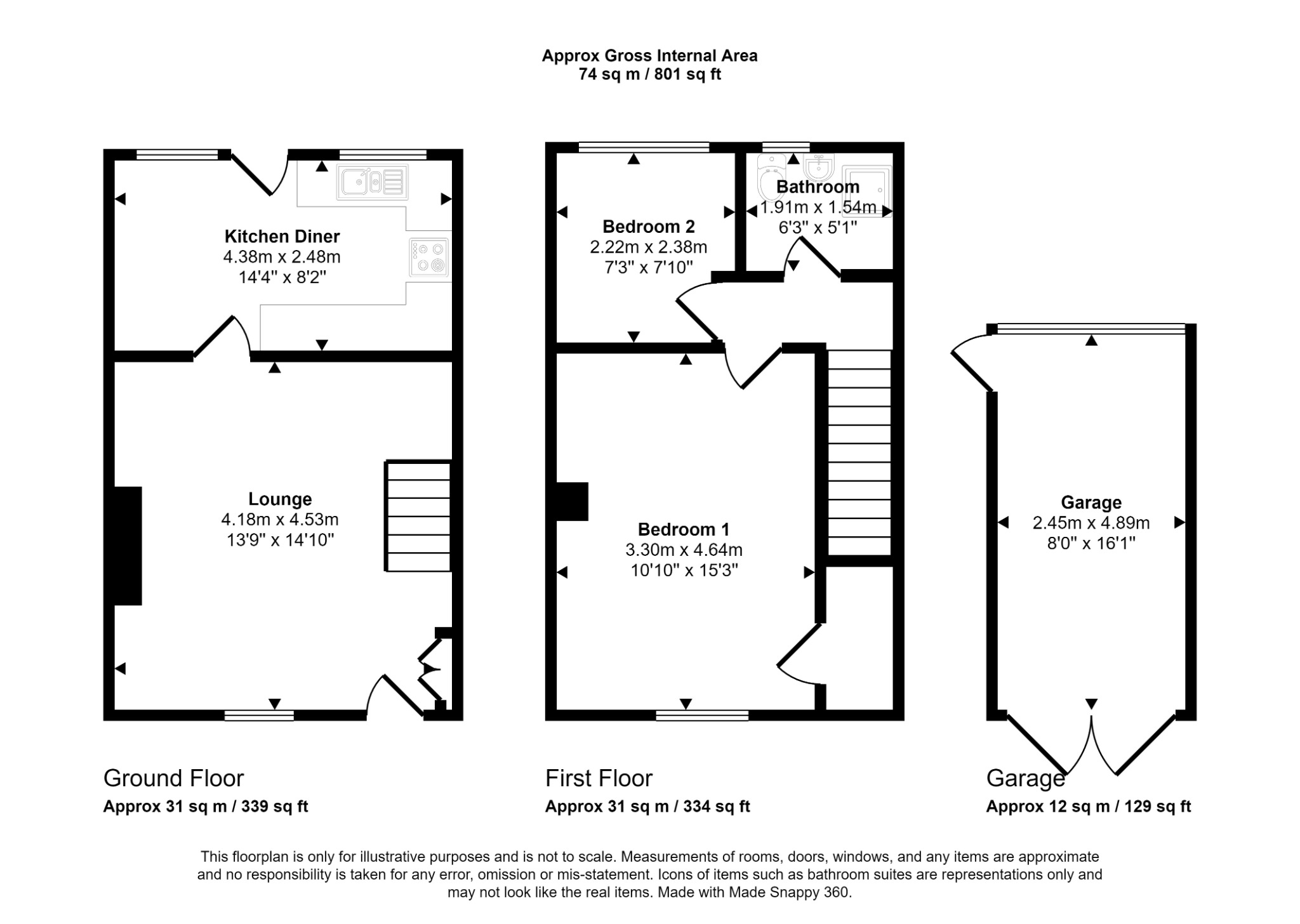 2 bed terraced house for sale in High Street, Denbighshire - Property floorplan