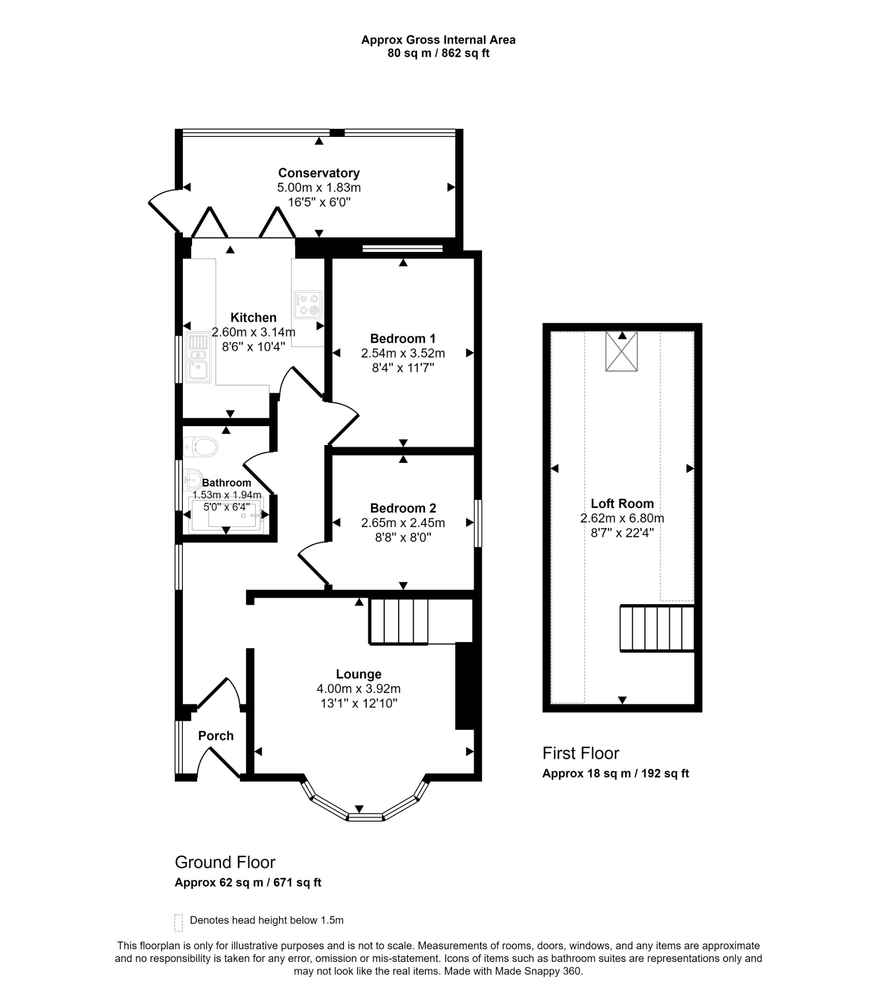 2 bed detached bungalow for sale in Regent Road, Rhyl - Property floorplan