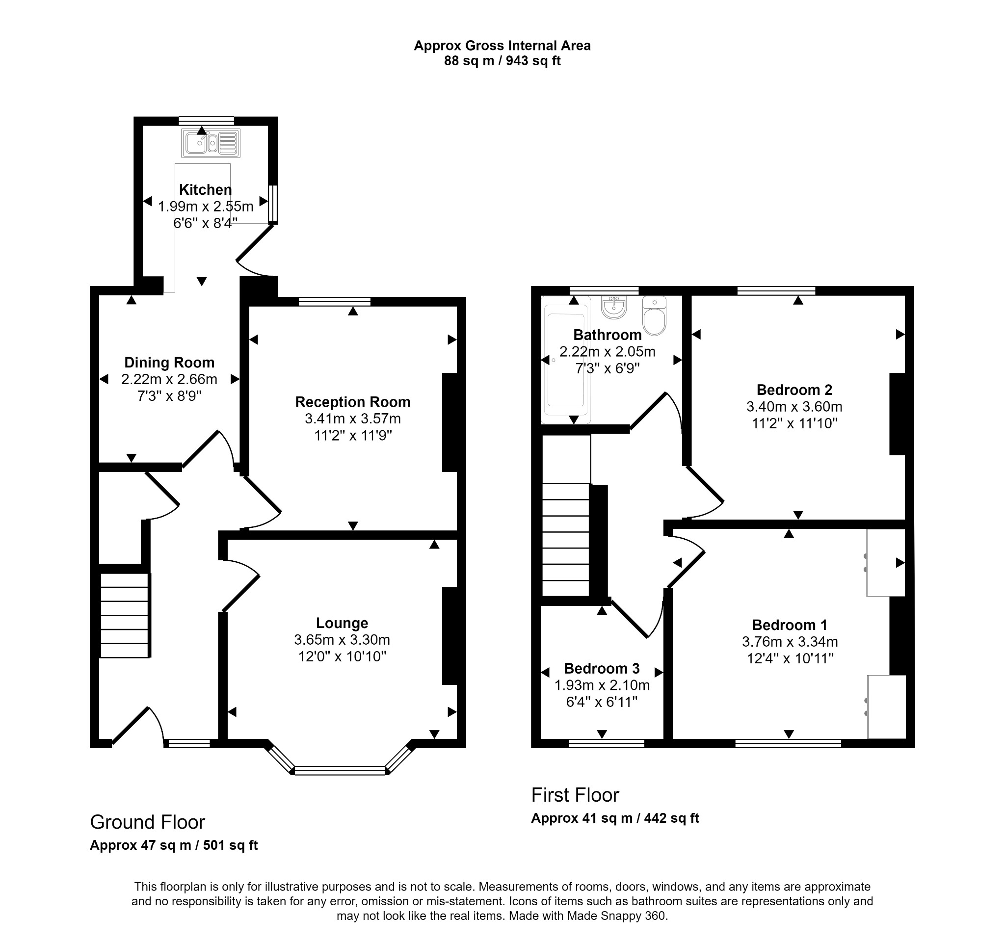 3 bed semi-detached house for sale in Gele Avenue, Abergele - Property floorplan