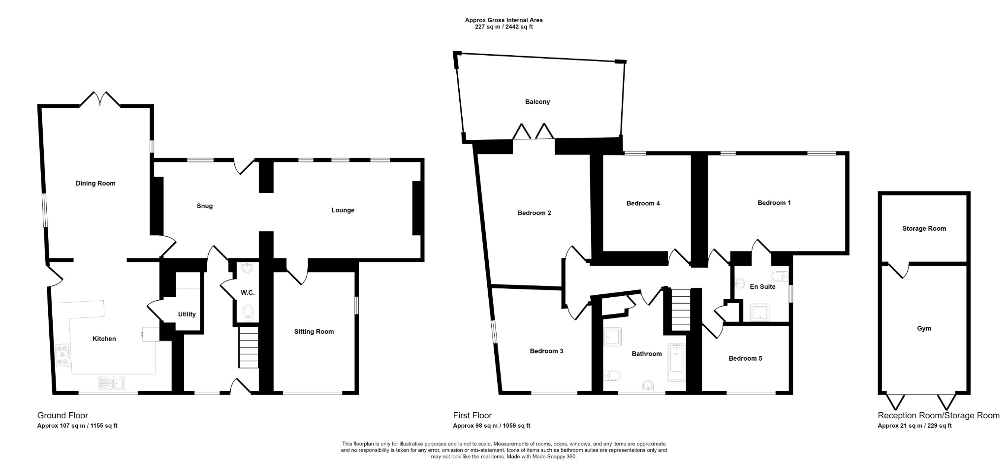 5 bed detached house for sale, Denbighshire - Property floorplan
