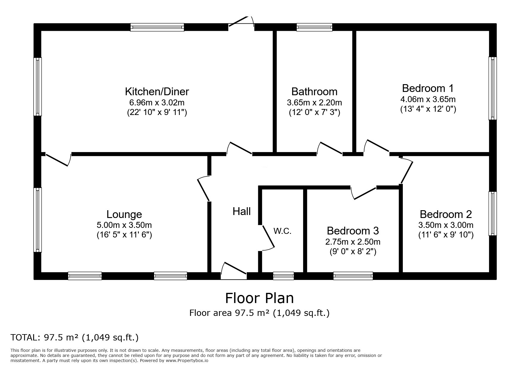 3 bed detached bungalow for sale in Stoneby Drive, Prestatyn - Property floorplan