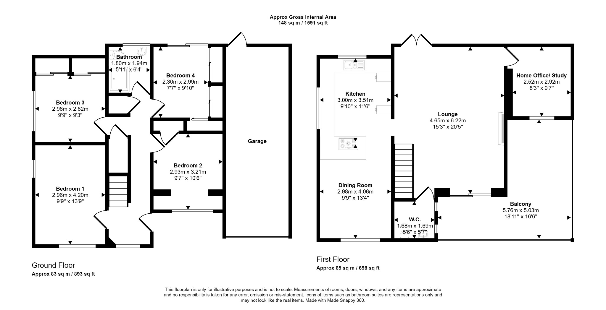 4 bed detached house for sale in Ffordd Tirionfa, Colwyn Bay - Property floorplan