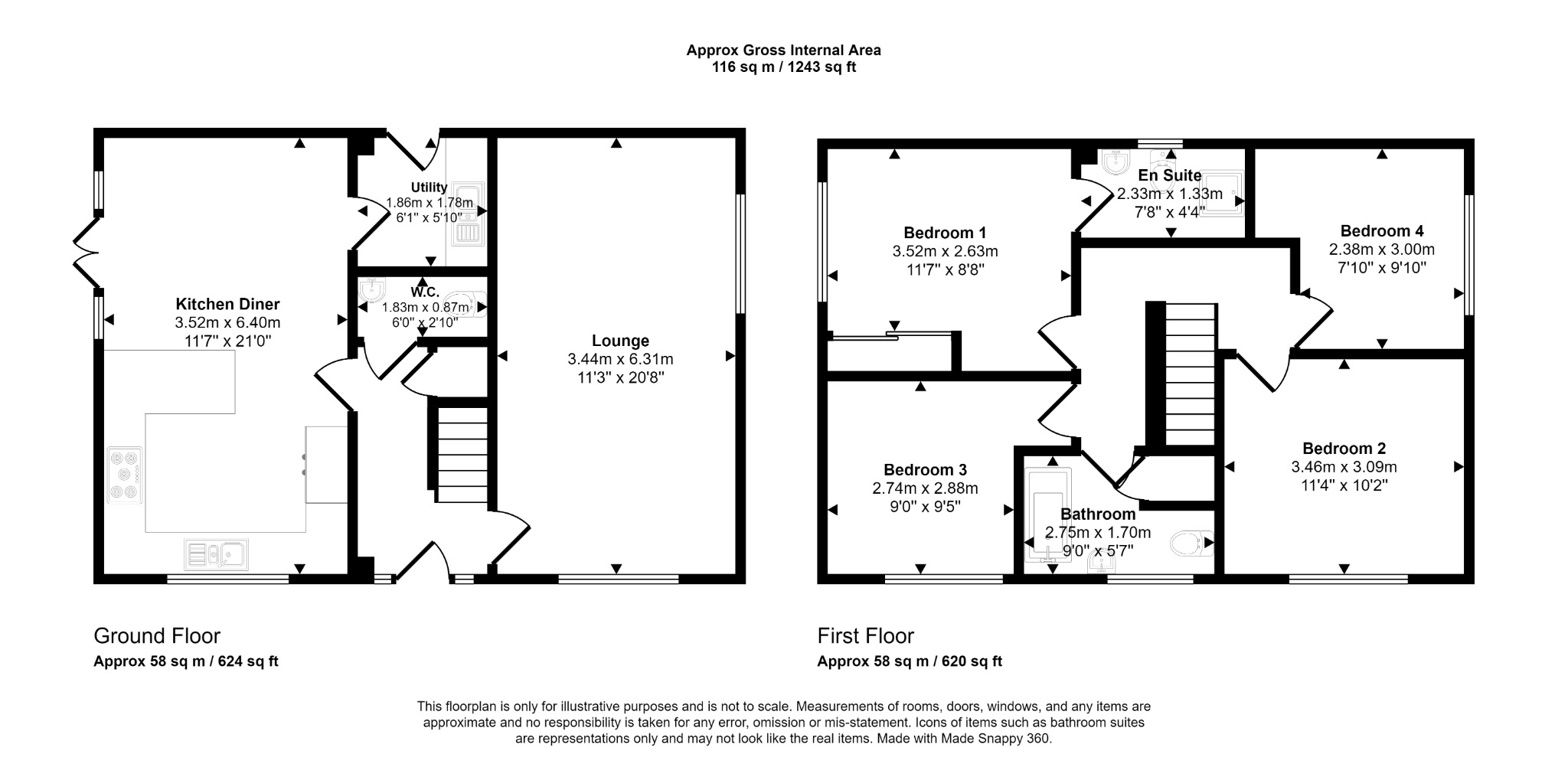 4 bed detached house for sale in Bryn Twr - Property floorplan