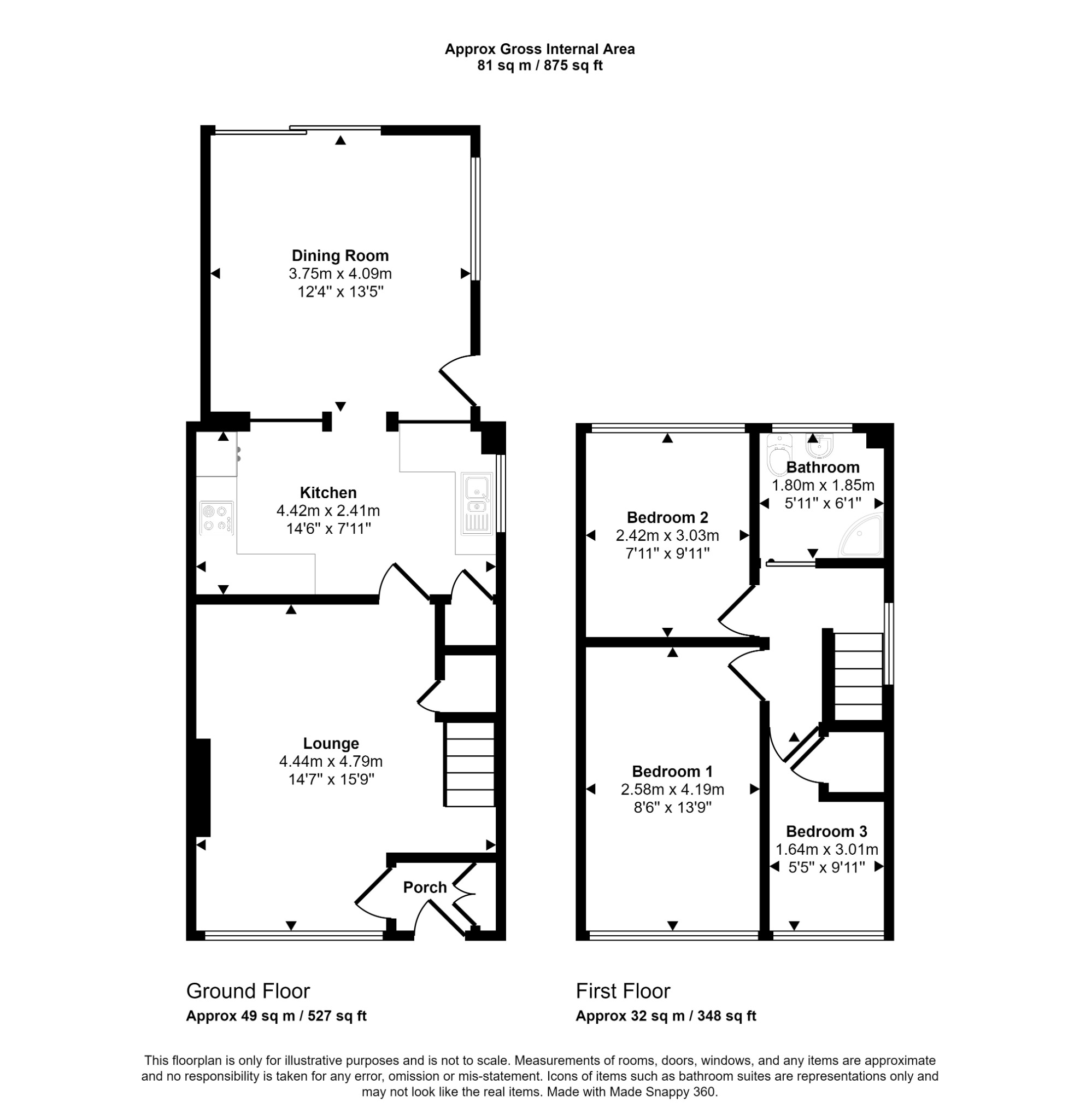 3 bed semi-detached house for sale in Pen Tywyn, Prestatyn - Property floorplan