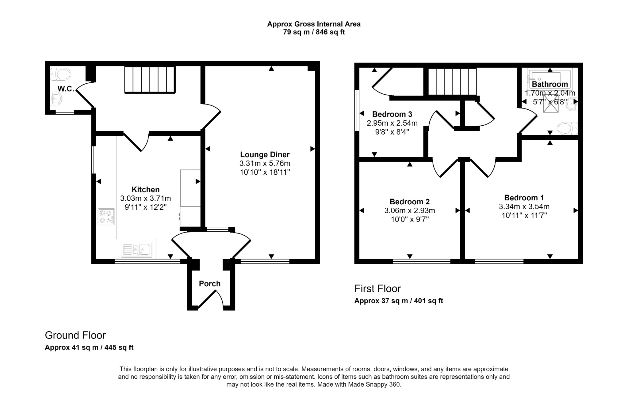3 bed semi-detached house for sale in Foryd Road, Rhyl - Property floorplan
