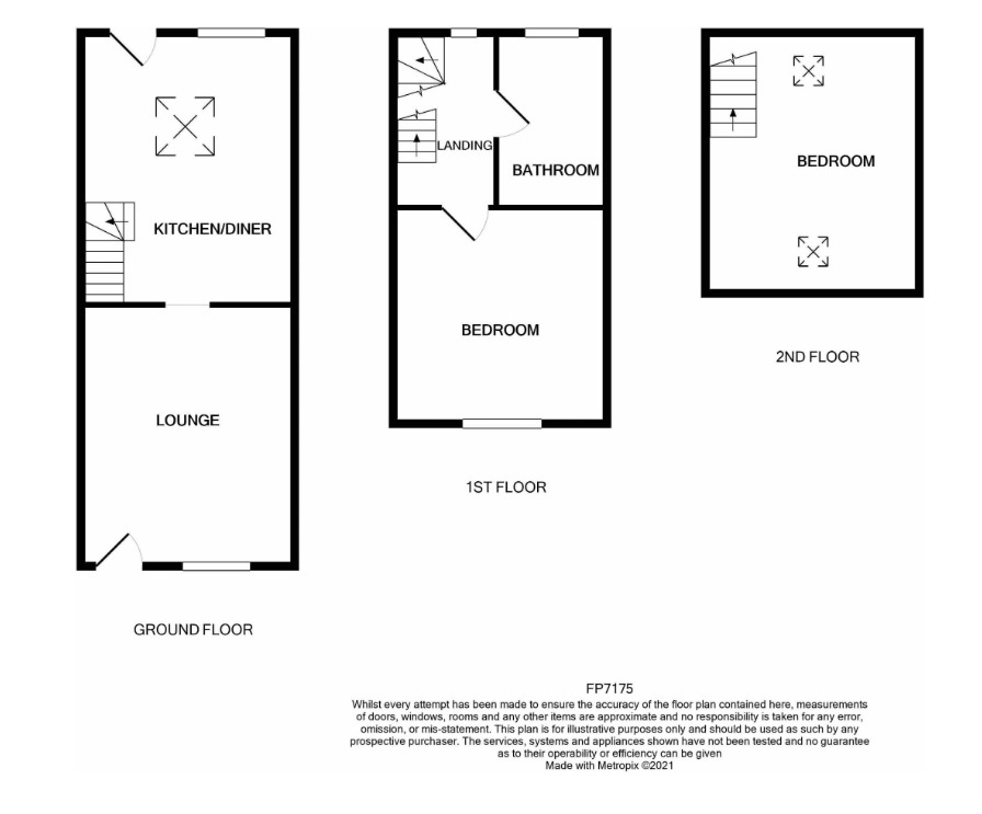 2 bed terraced house for sale in Bryn Terrace - Property floorplan