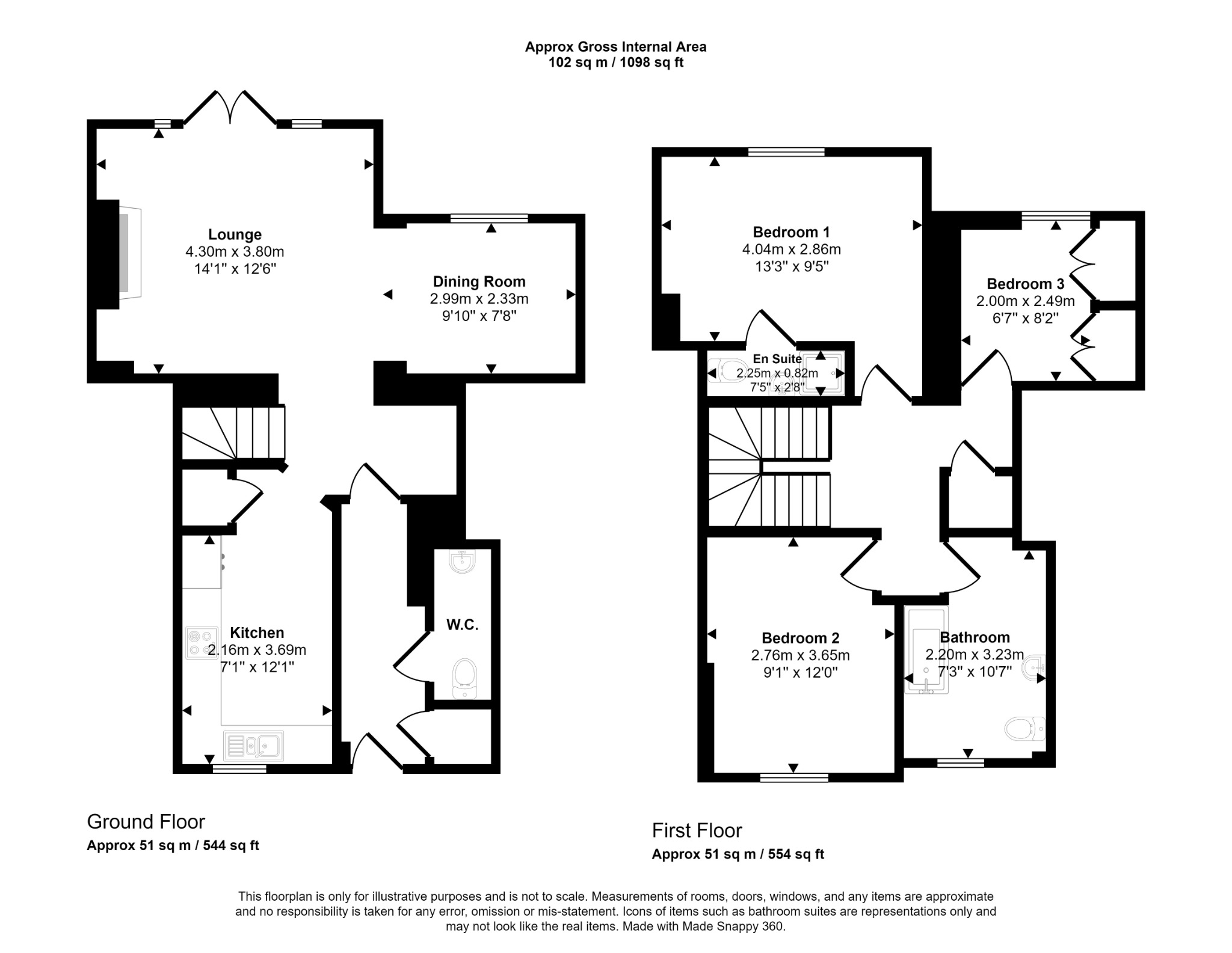 3 bed terraced house for sale in Rhodfa Tegid, St. Asaph - Property floorplan