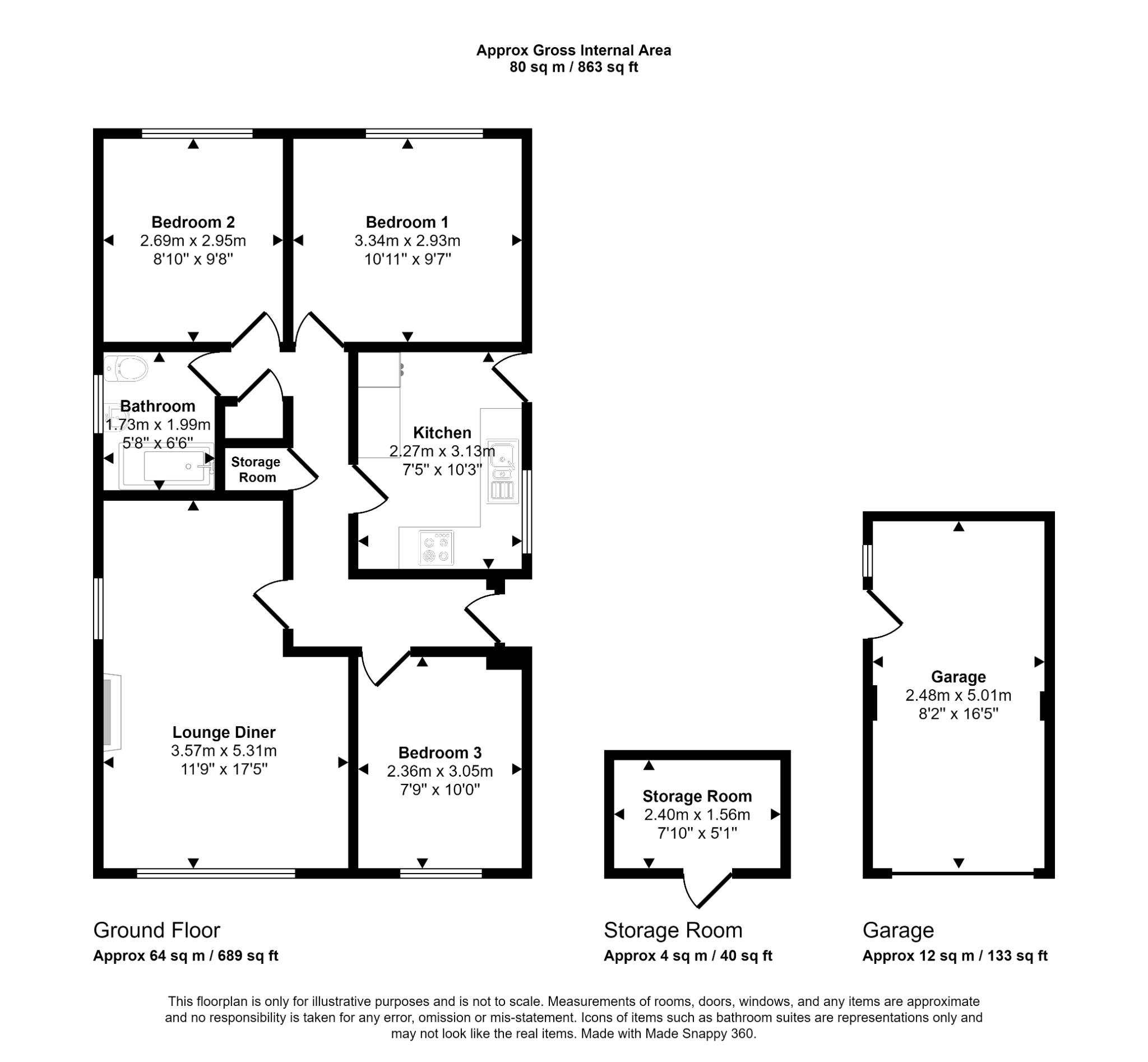 3 bed detached bungalow for sale in Llanddulas Avenue, Rhyl - Property floorplan