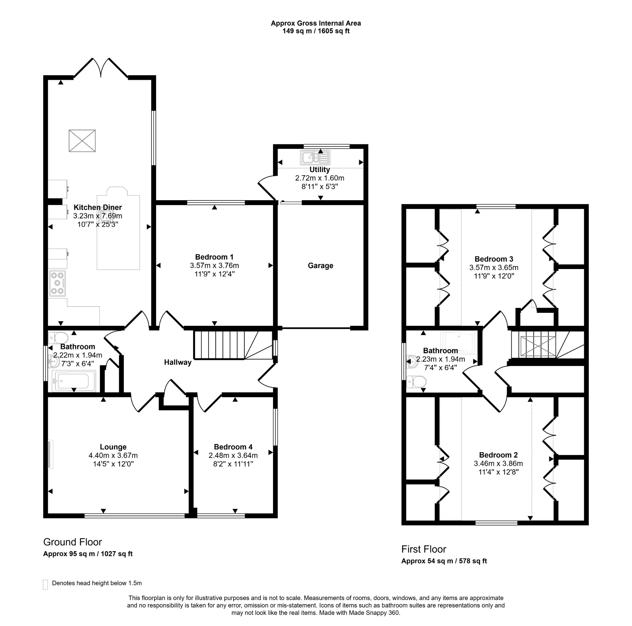 4 bed detached bungalow for sale in Nant Close, Rhyl - Property floorplan