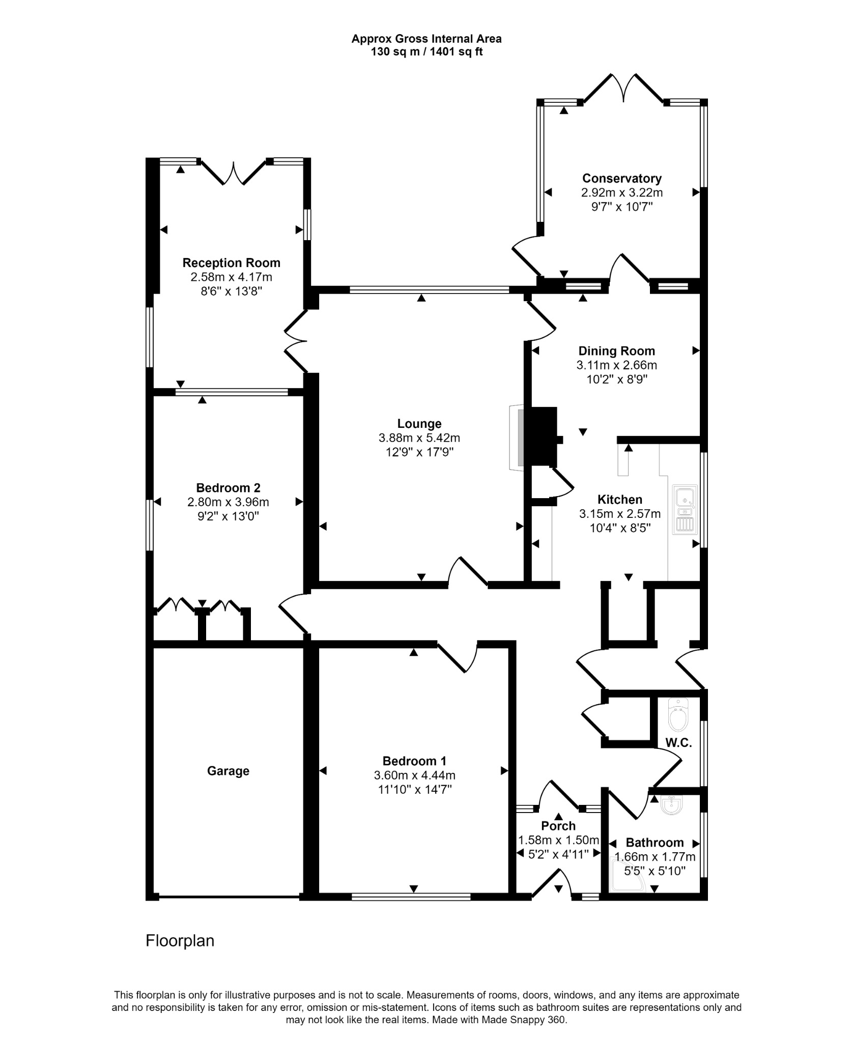 2 bed detached bungalow for sale in Plas Uchaf Avenue - Property floorplan