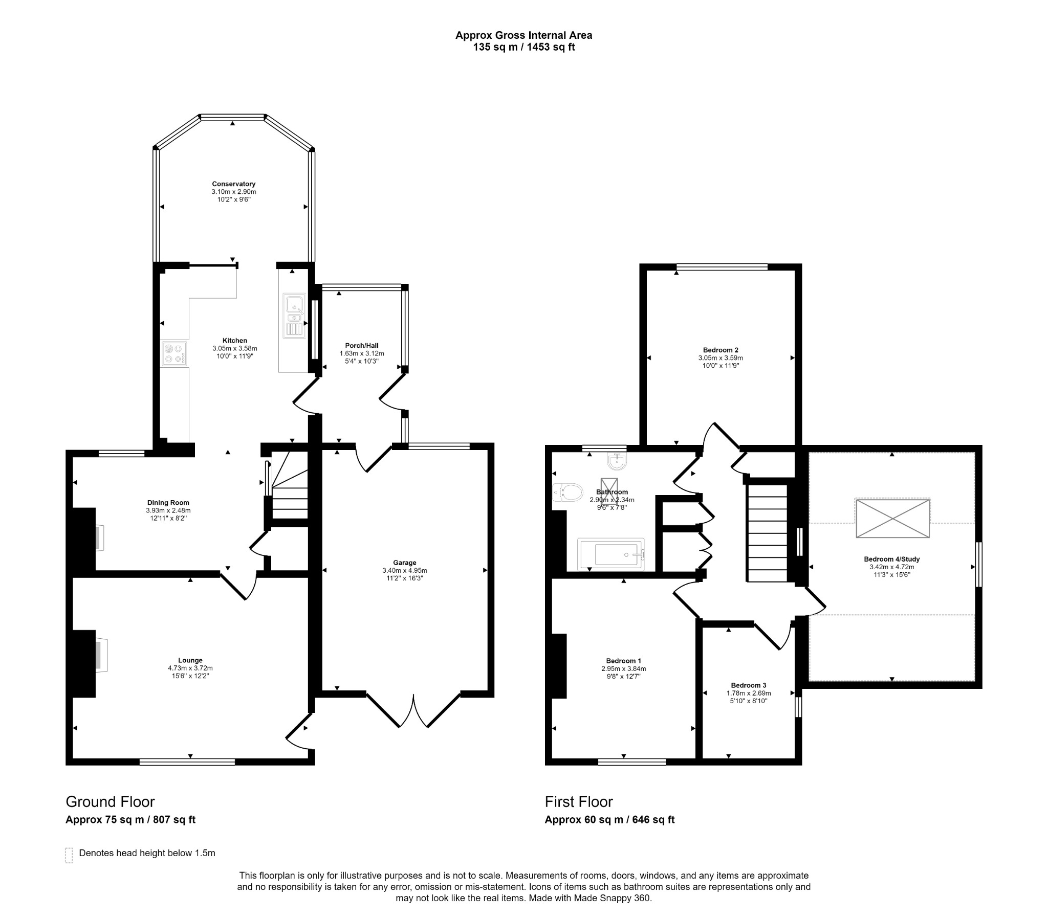 4 bed cottage for sale, Denbighshire - Property floorplan