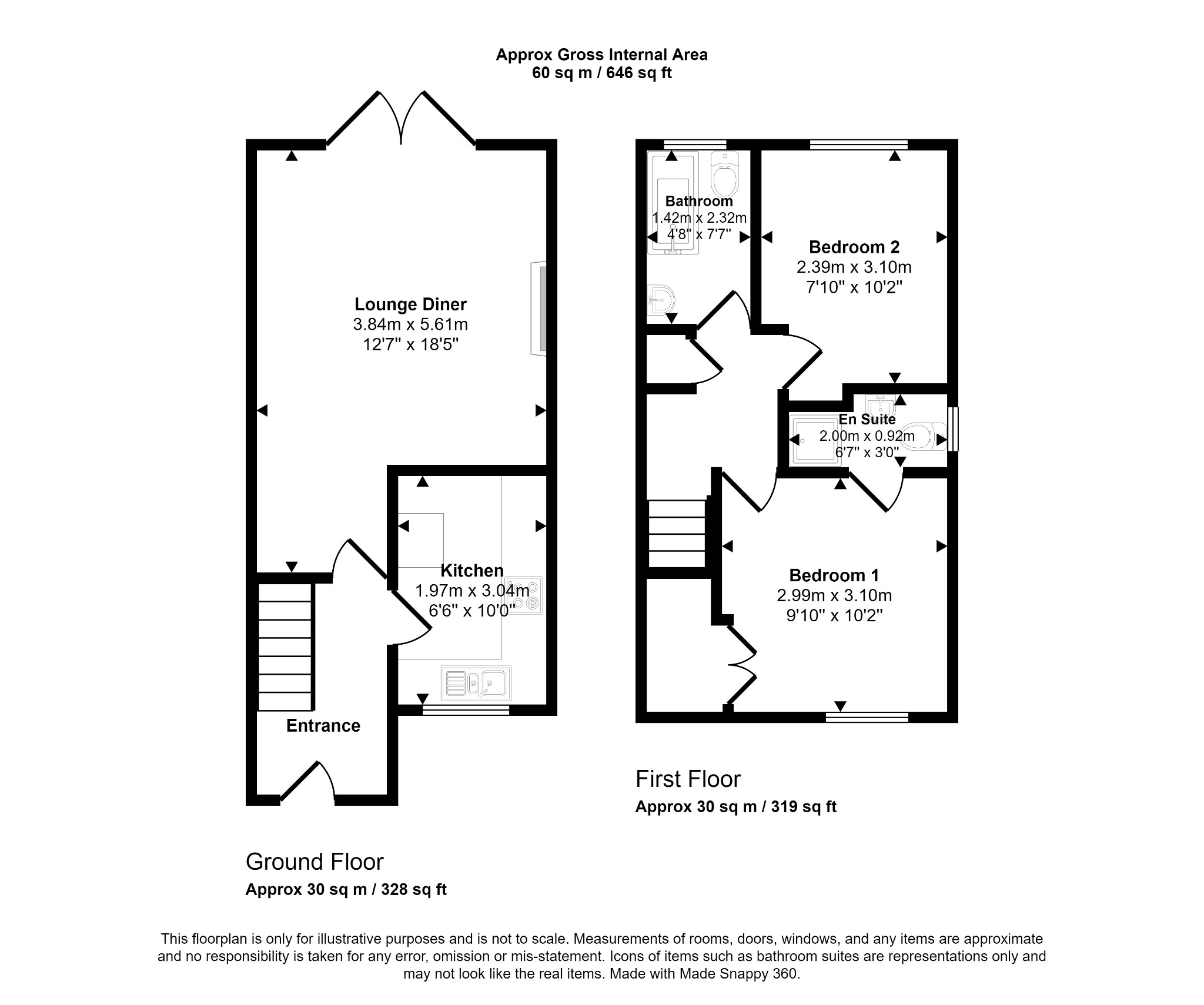 2 bed semi-detached house for sale in Llys Trahaearn, Rhyl - Property floorplan