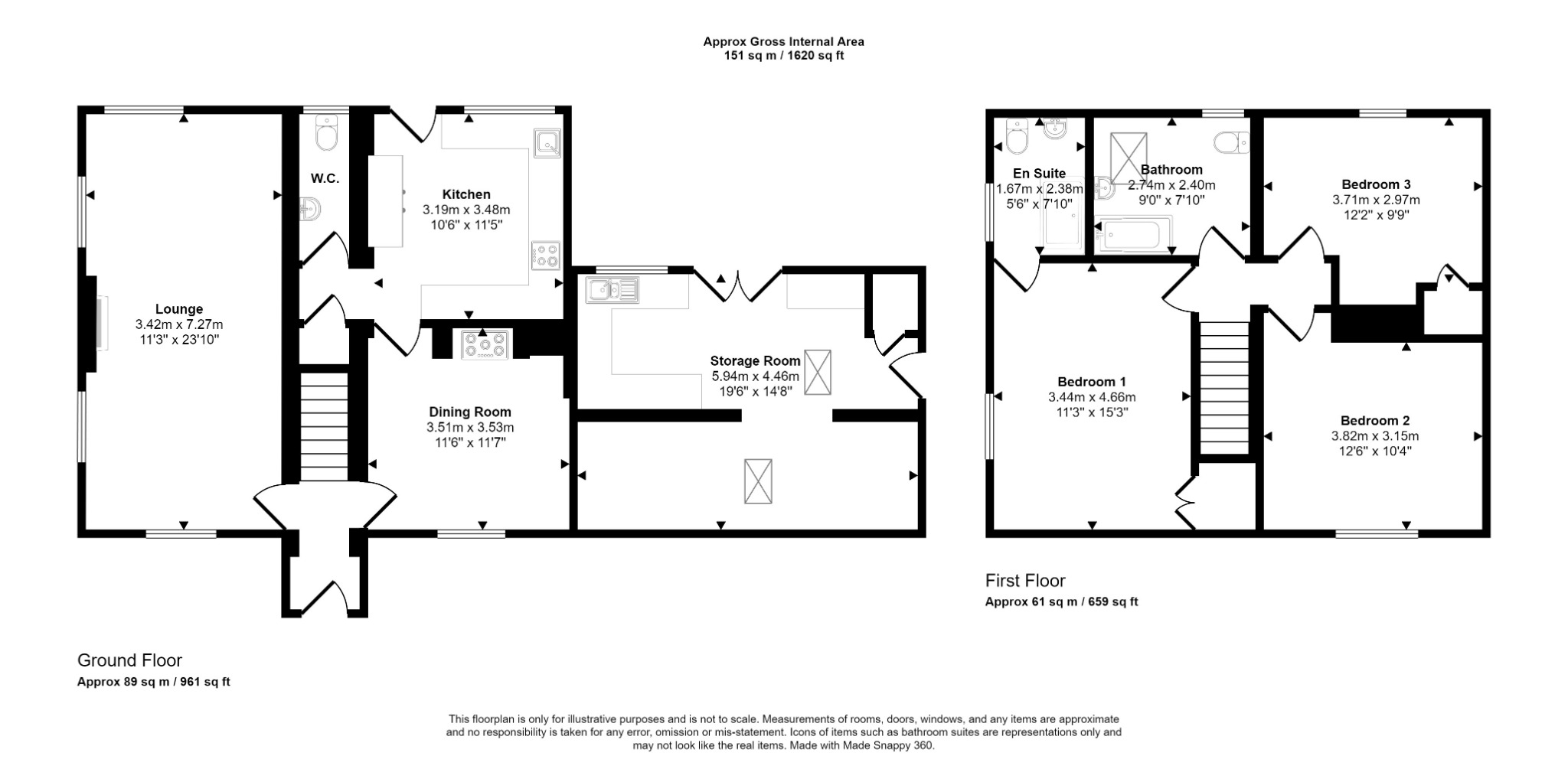 3 bed country house for sale in Lower Denbigh Road, St. Asaph - Property floorplan