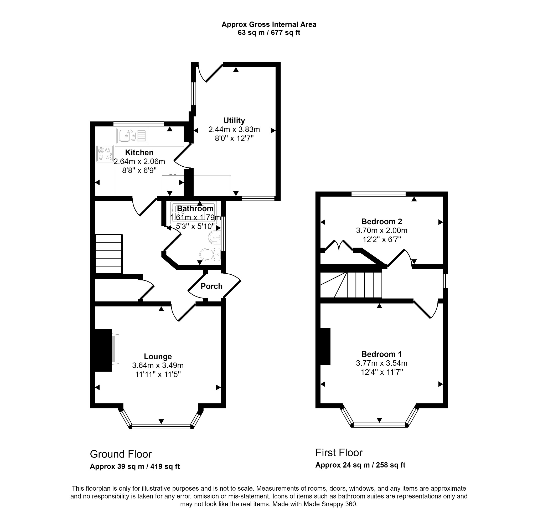 2 bed semi-detached house for sale in Weaver Avenue, Rhyl - Property floorplan