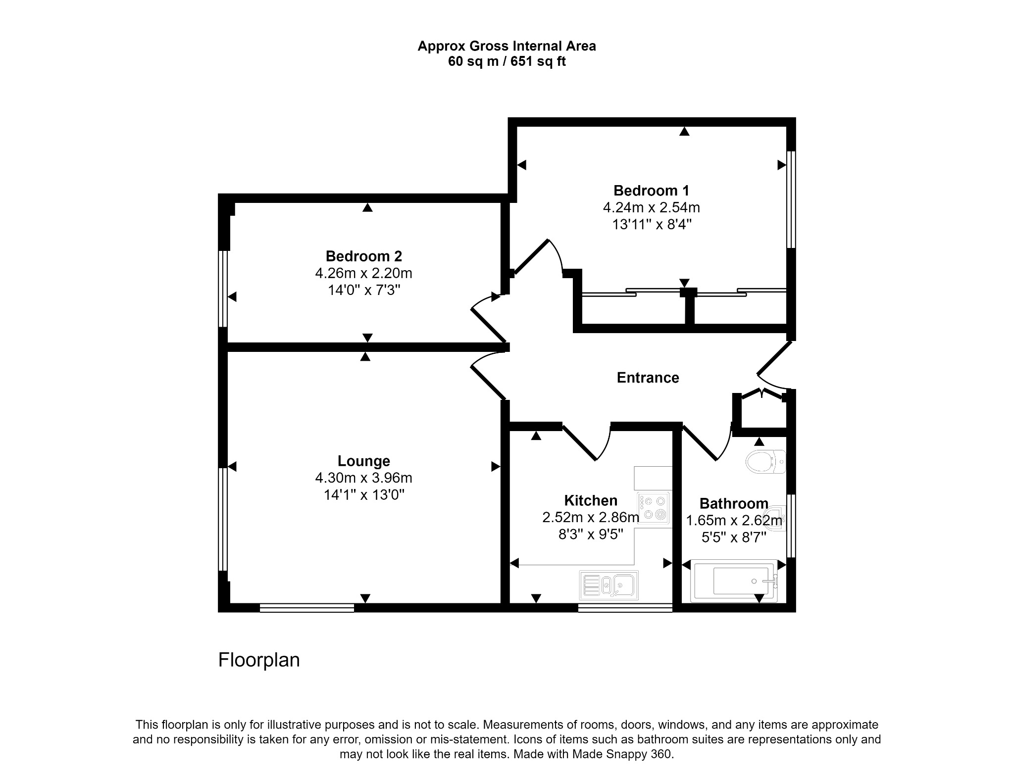 4 bed for sale in Marlborough Grove, Rhyl - Property floorplan