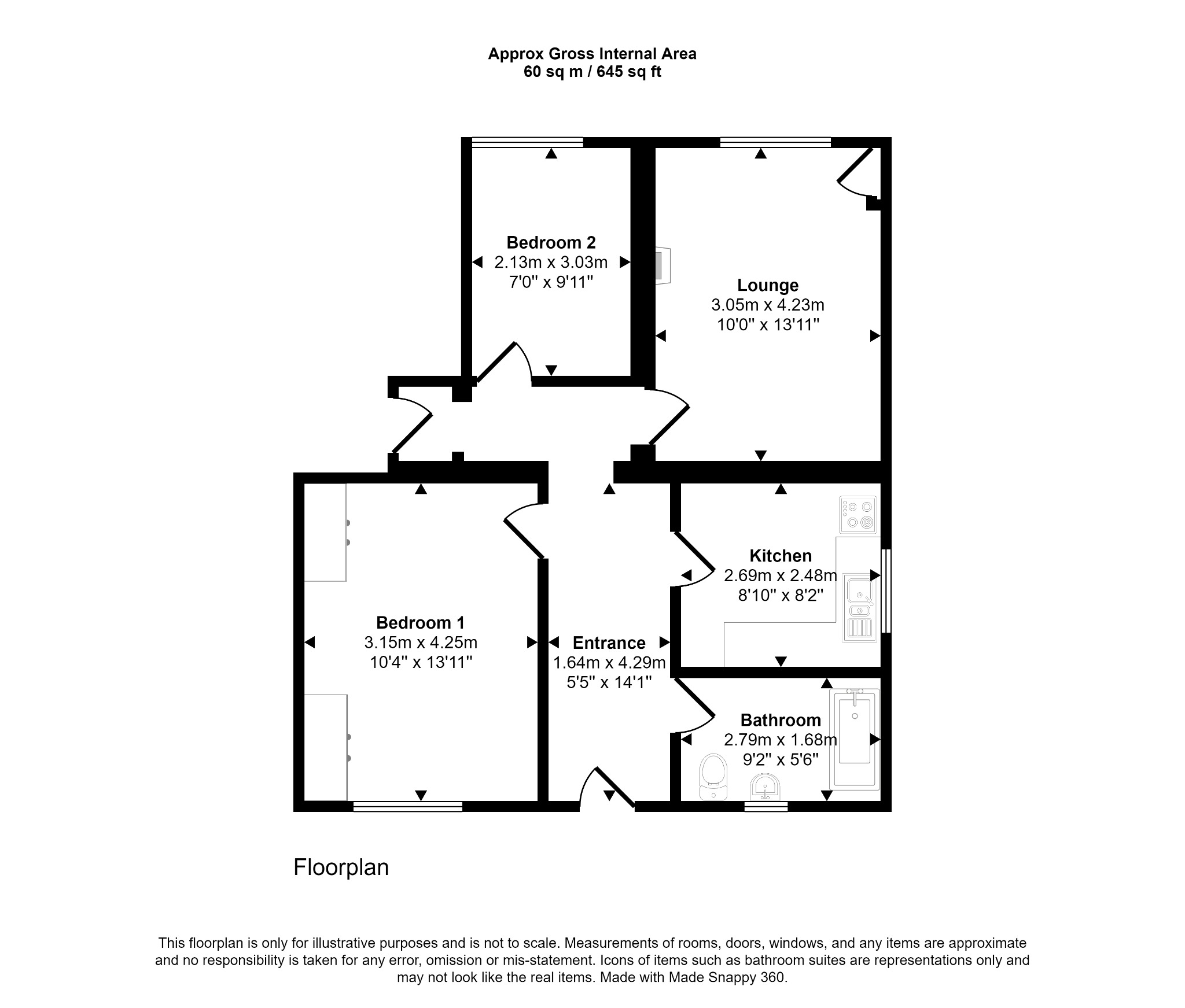 4 bed for sale in Marlborough Grove, Rhyl - Property floorplan