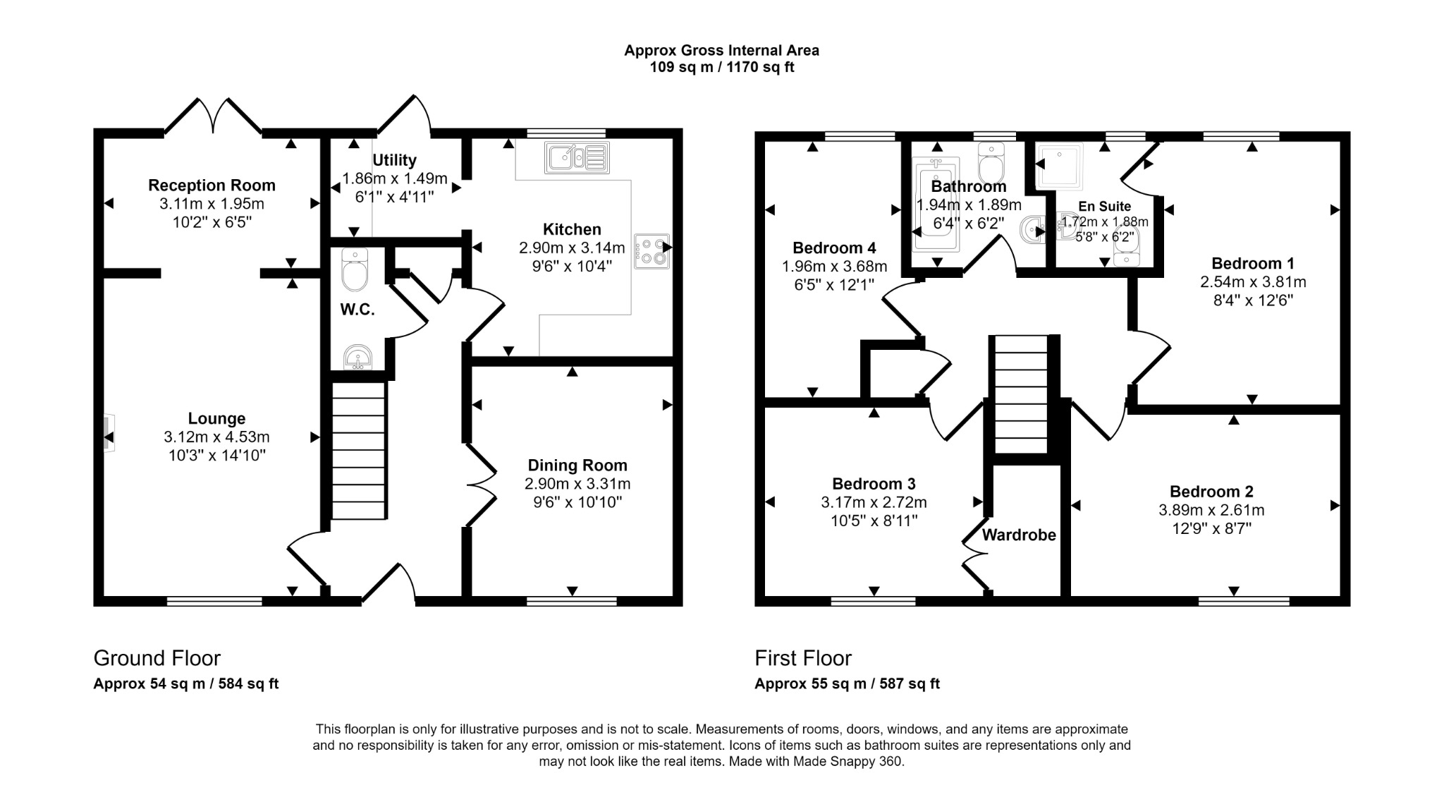 4 bed detached house for sale in Ffordd Idwal, Prestatyn - Property floorplan