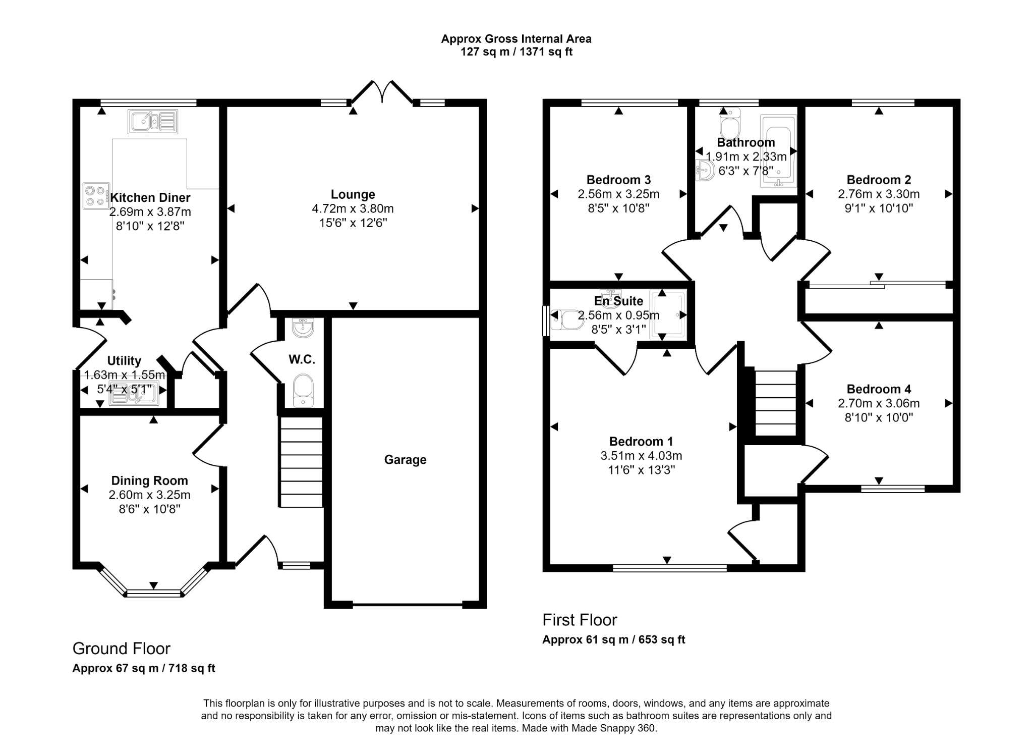 4 bed detached house for sale in Cae Thorley, Rhyl - Property floorplan