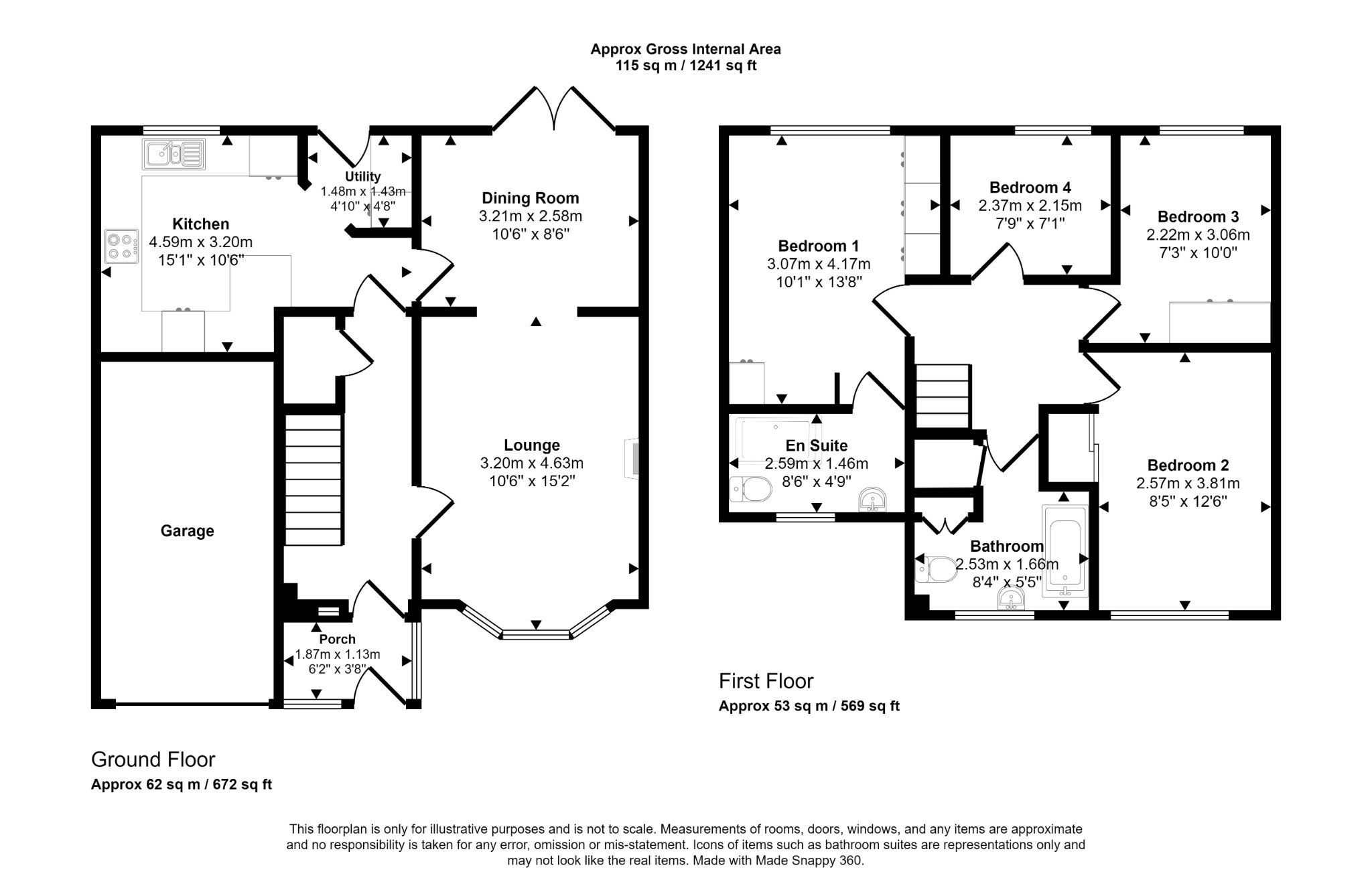 4 bed detached house for sale in Ffordd Idwal, Prestatyn - Property floorplan