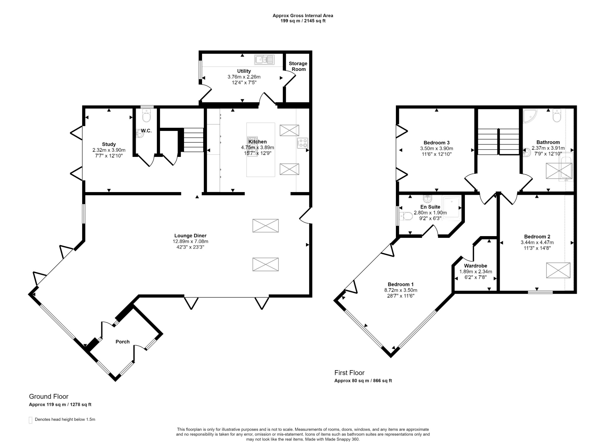 3 bed detached house for sale, Denbighshire - Property floorplan