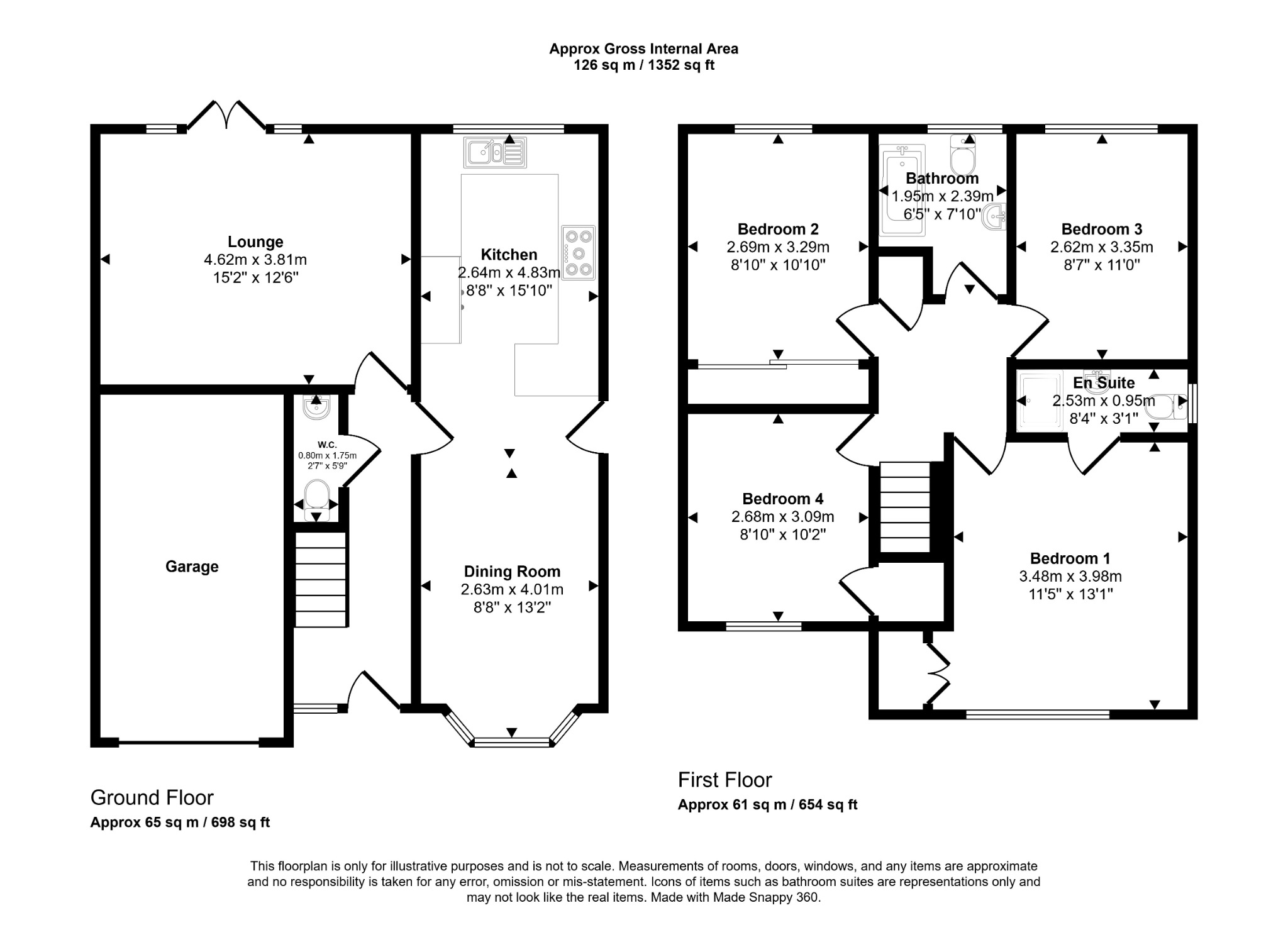 4 bed detached house for sale in Cae Thorley, Rhyl - Property floorplan