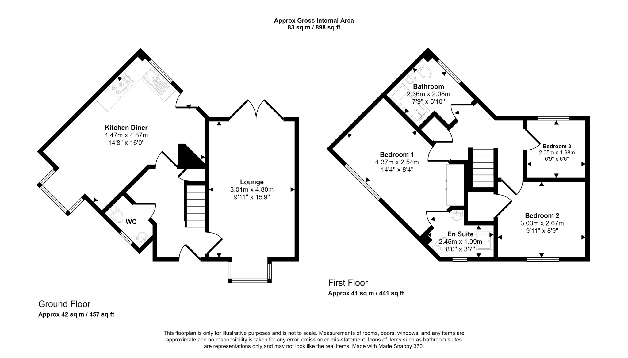 3 bed semi-detached house for sale in Clos St Ffrancis, Prestatyn - Property floorplan