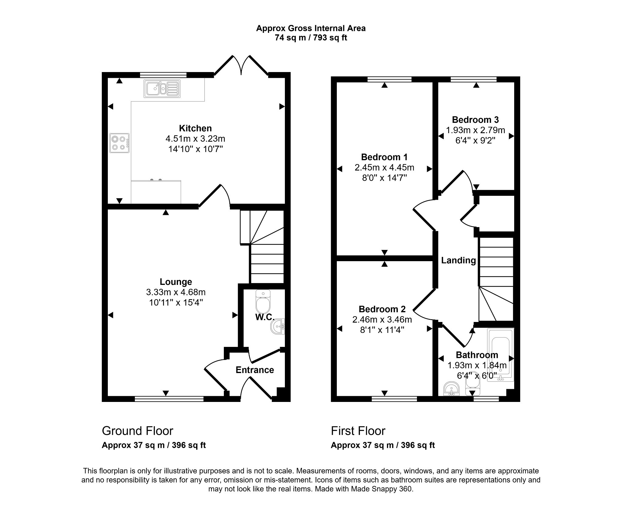 3 bed semi-detached house for sale in Maes Cwyfan, Rhyl - Property floorplan