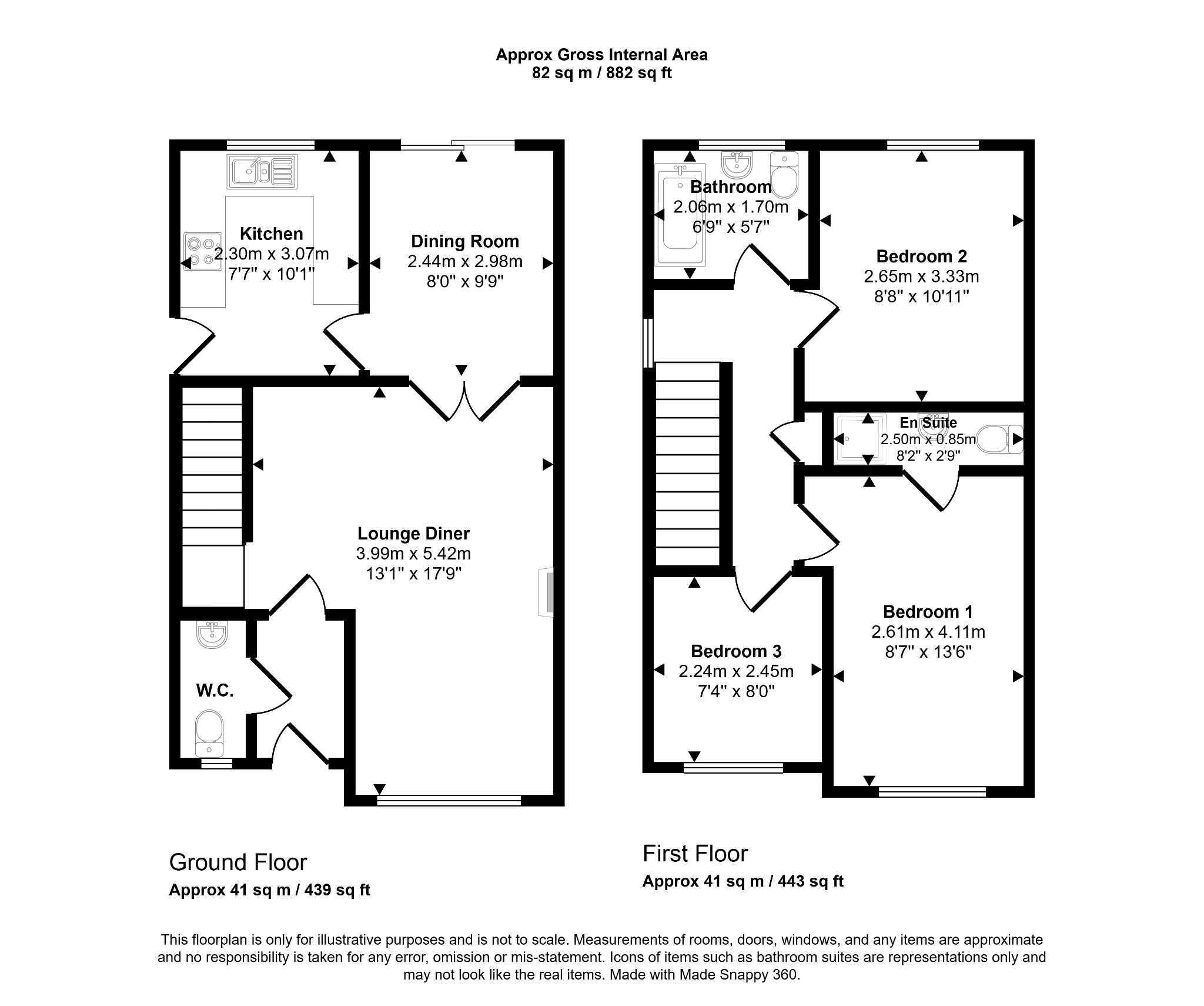 3 bed semi-detached house for sale in Ffordd Nant, Rhyl - Property floorplan