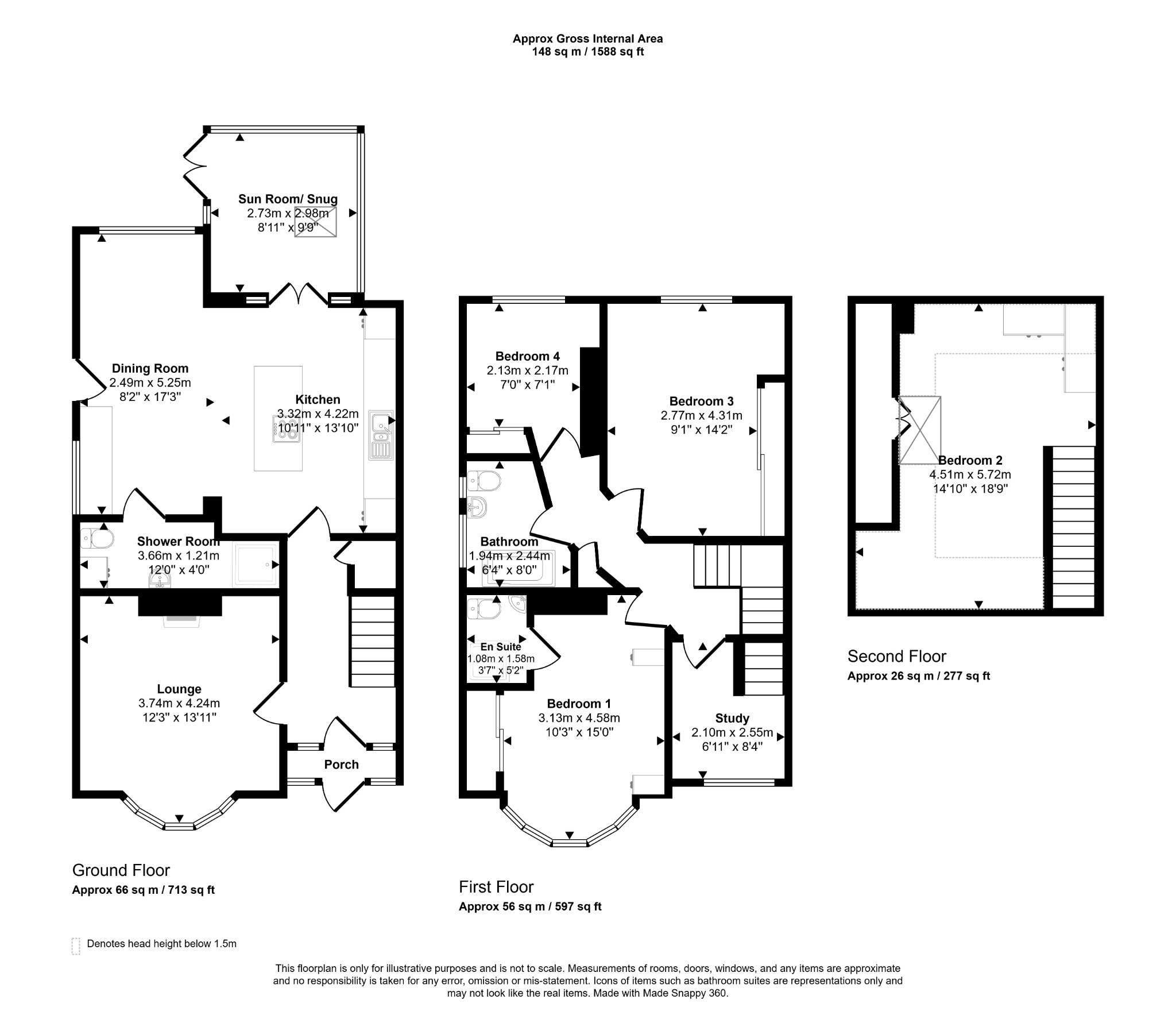 4 bed semi-detached house for sale in Rhyl Coast Road, Rhyl - Property floorplan