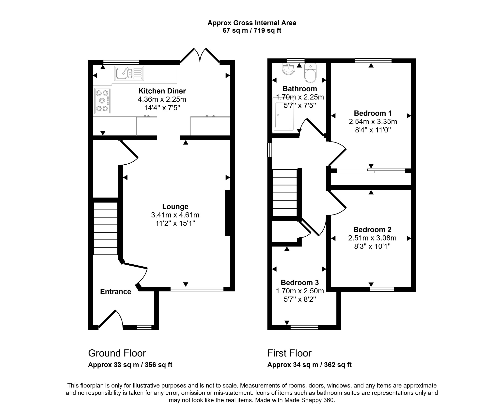 3 bed detached house for sale in Llys Gwennol, Rhyl - Property floorplan