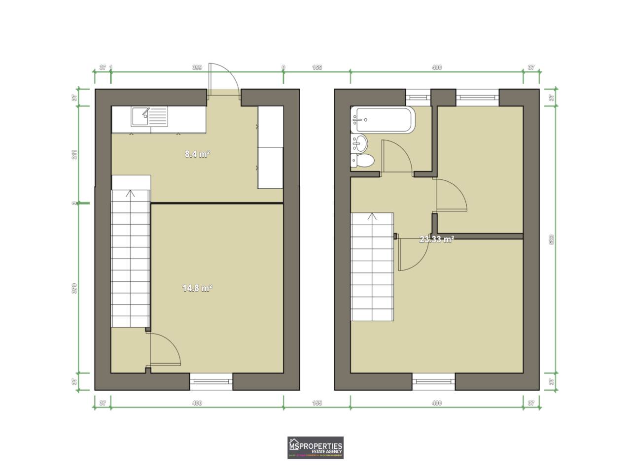 2 bed end of terrace house for sale in Crynfryn Buildings, Aberystwyth - Property Floorplan