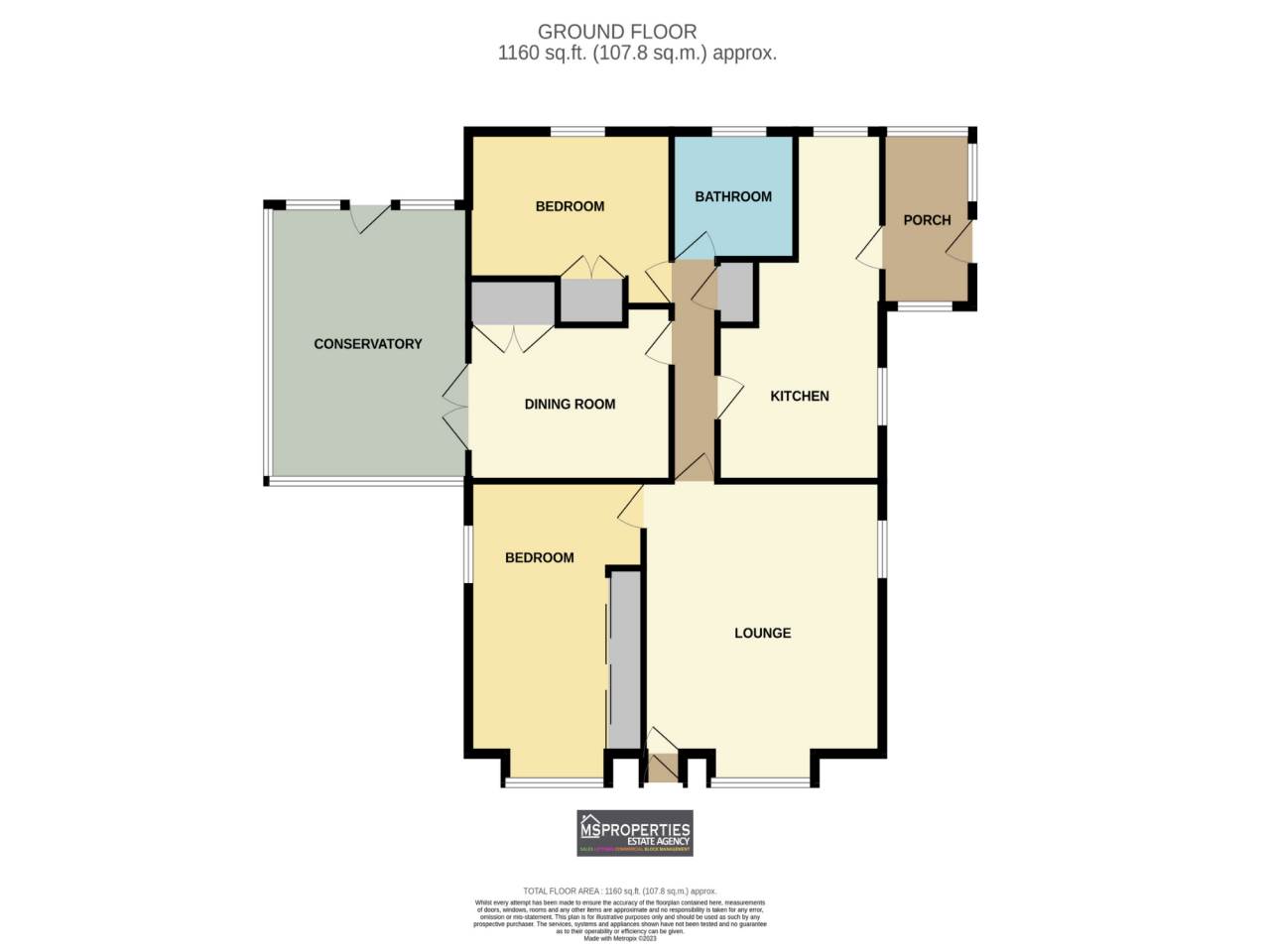 2 bed bungalow for sale in New Cross - Property Floorplan
