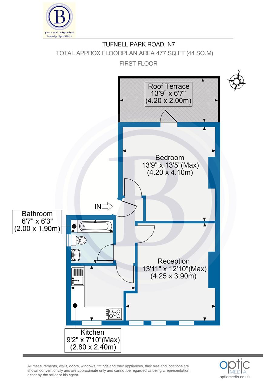 1 bed flat to rent in Tufnell Park Road - Property Floorplan
