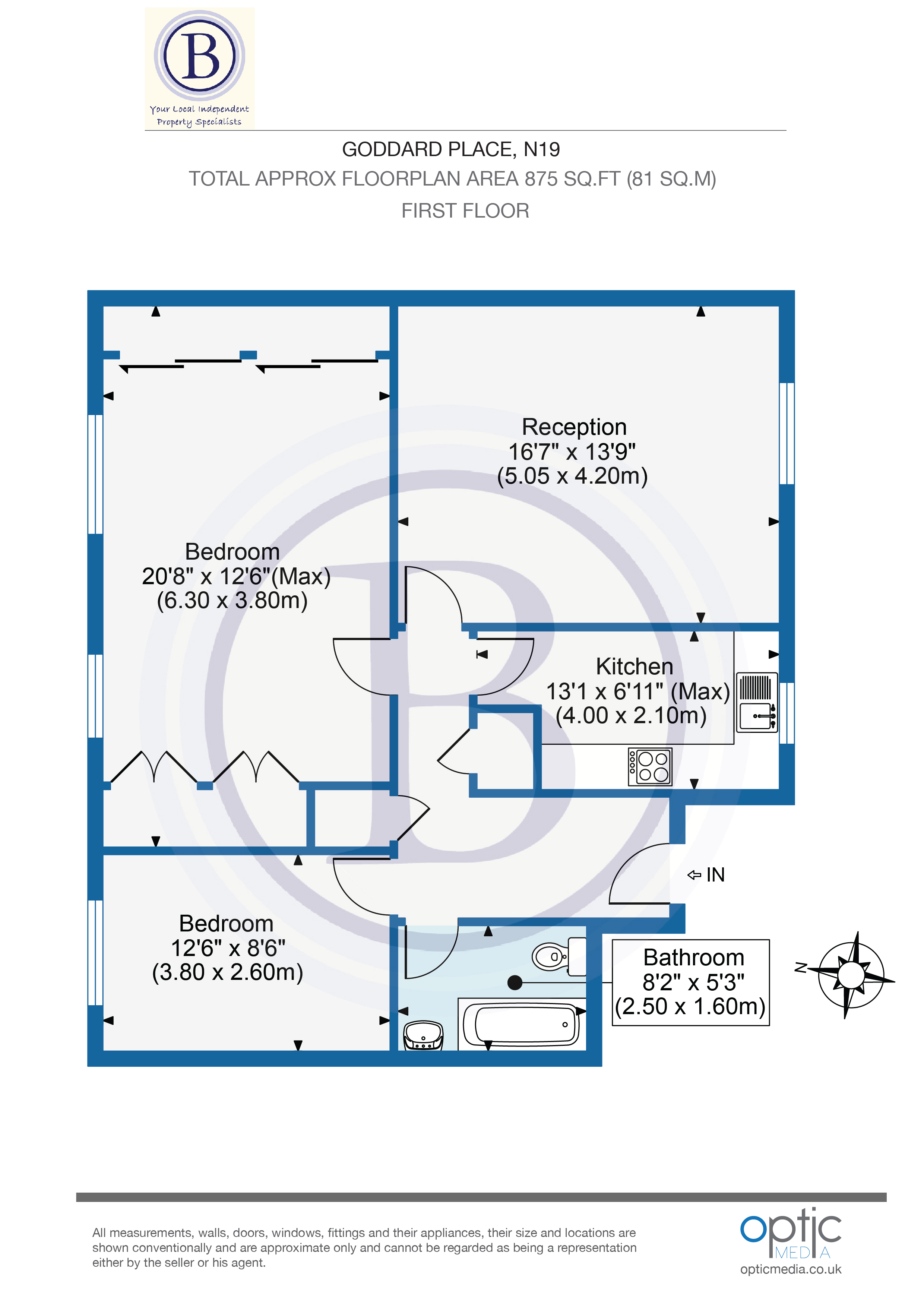 2 bed flat to rent in Goddard Place - Property Floorplan