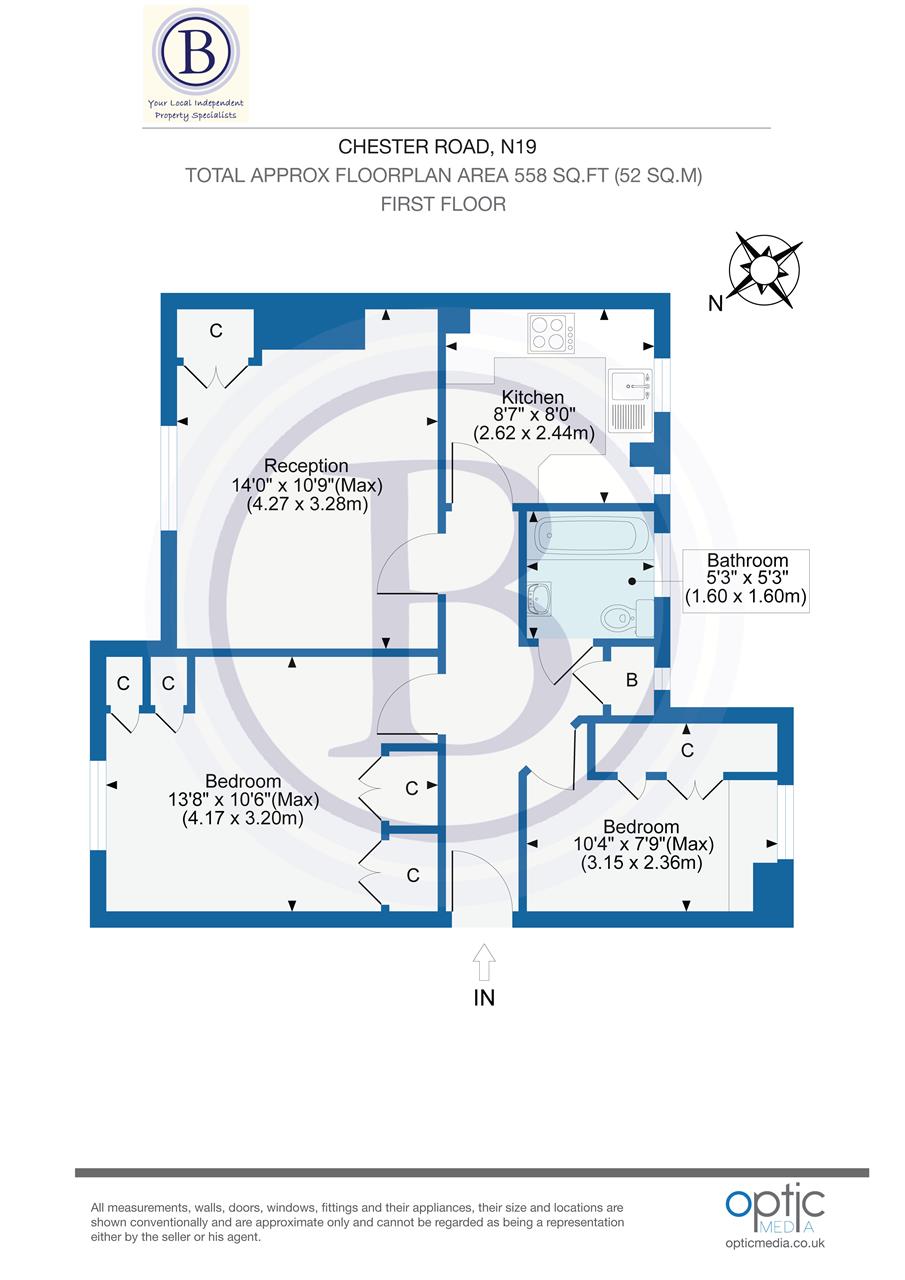 2 bed flat for sale in Chester Road - Property Floorplan