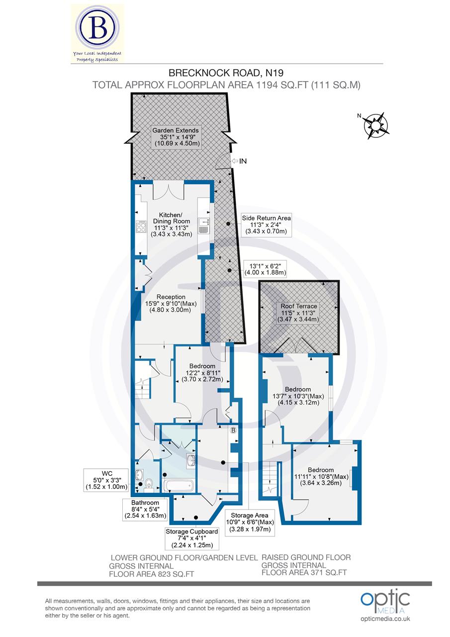 3 bed flat for sale in Brecknock Road - Property Floorplan
